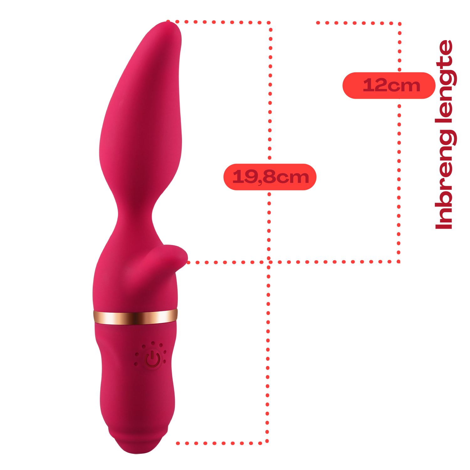 19,8cm Tarzan vibrator mangovorm rood