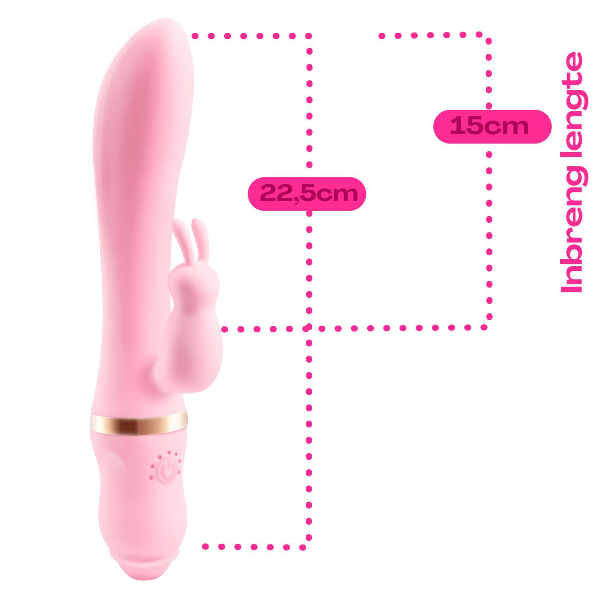 Tarzan vibrator met rabbit 22,5cm roze