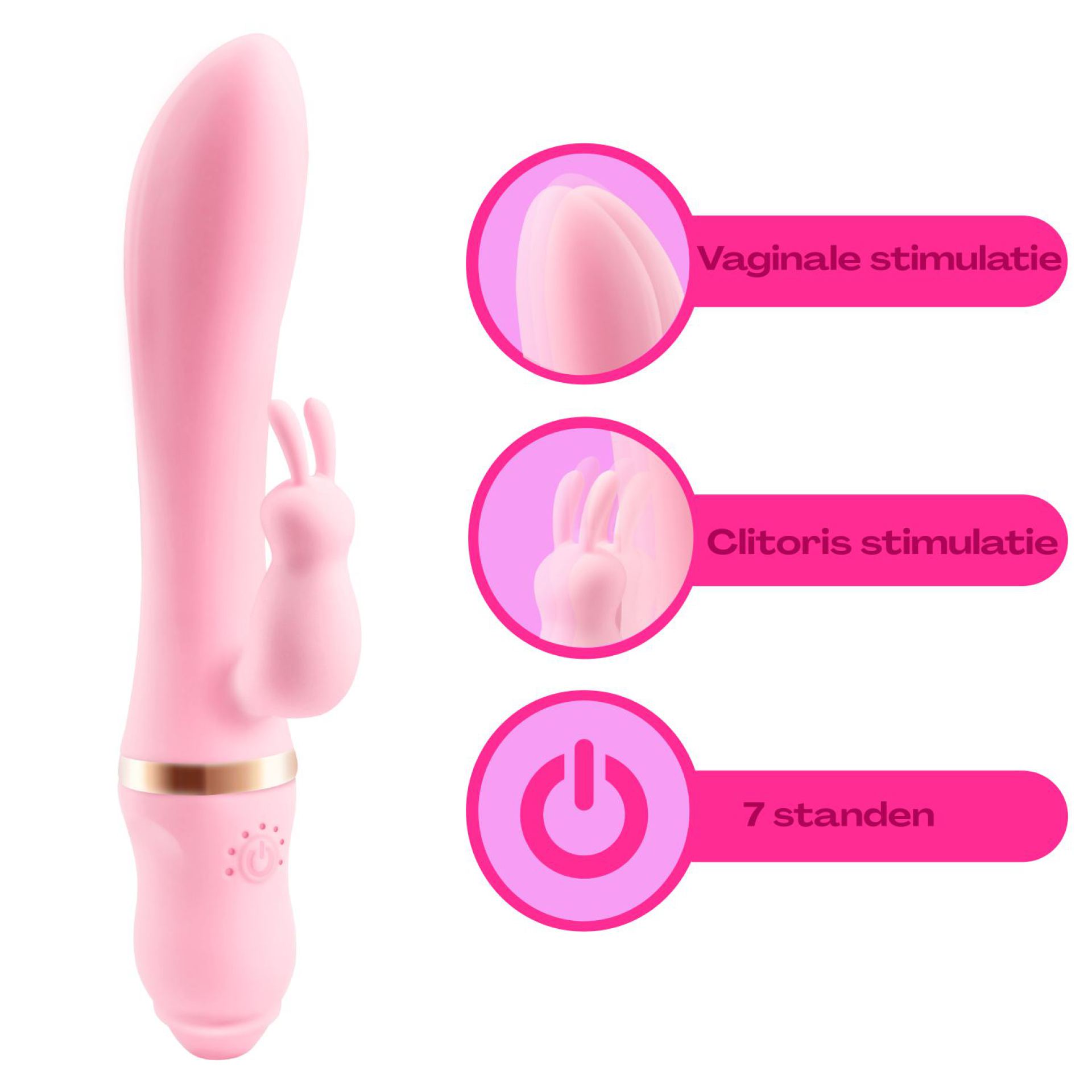 Tarzan vibrator met rabbit 22,5cm roze kopen