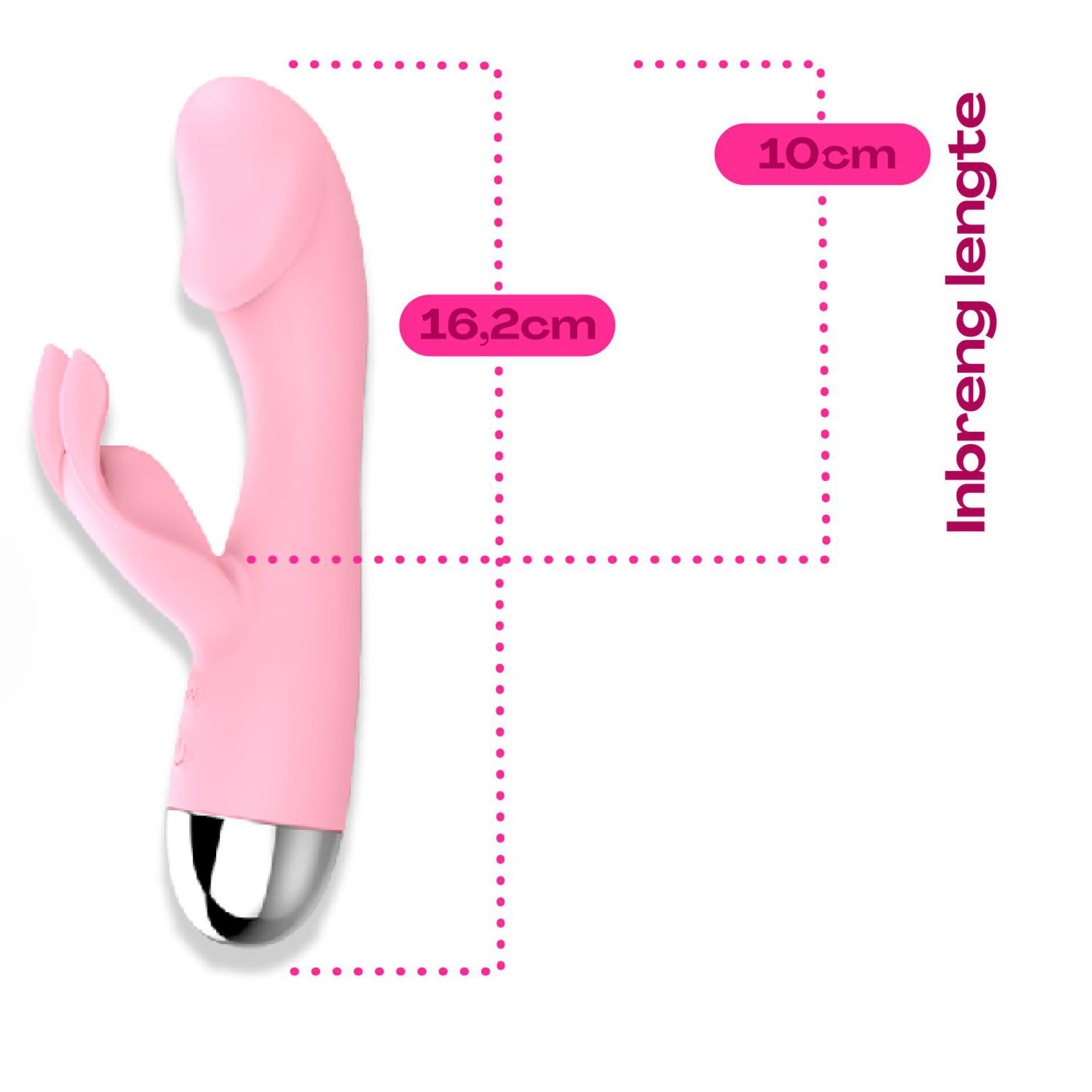Tarzan vibrator met rabbit 16cm roze