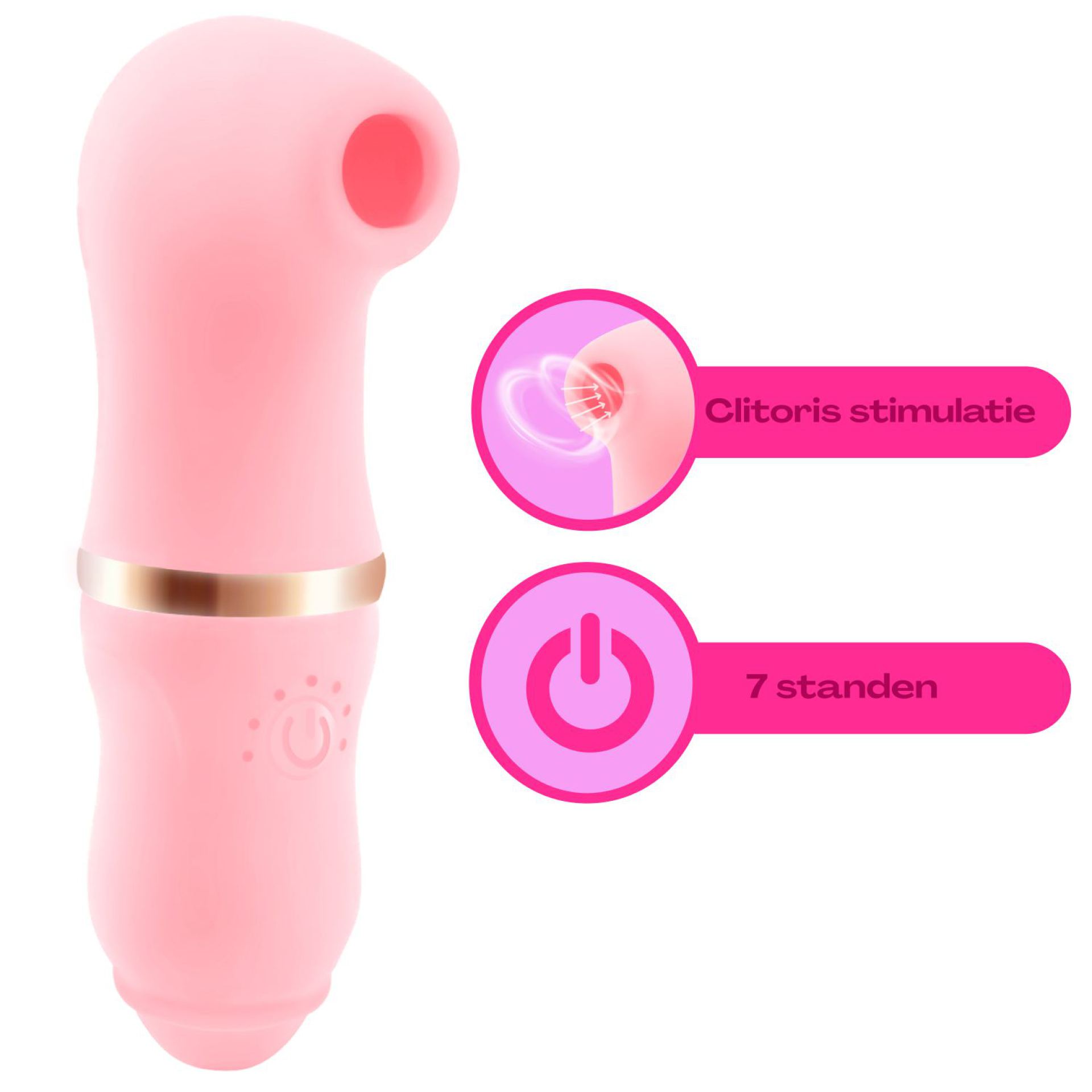 Luchtdruk vibrator 12,8cm lichtroze goedkoop
