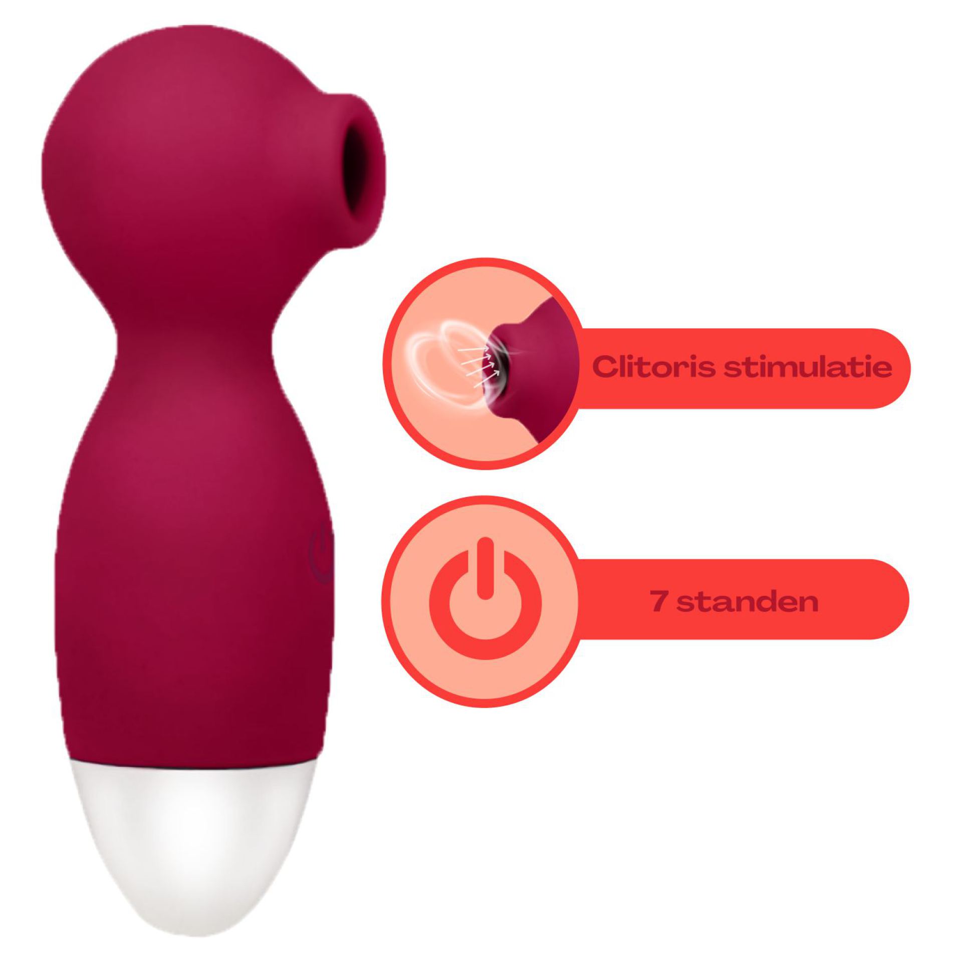 Luchtdruk vibrator klein 12,2cm rood goedkoop