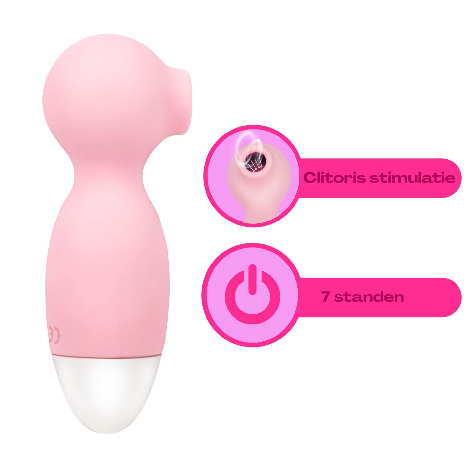 Luchtdruk vibrator 12,2cm lichtroze kopen