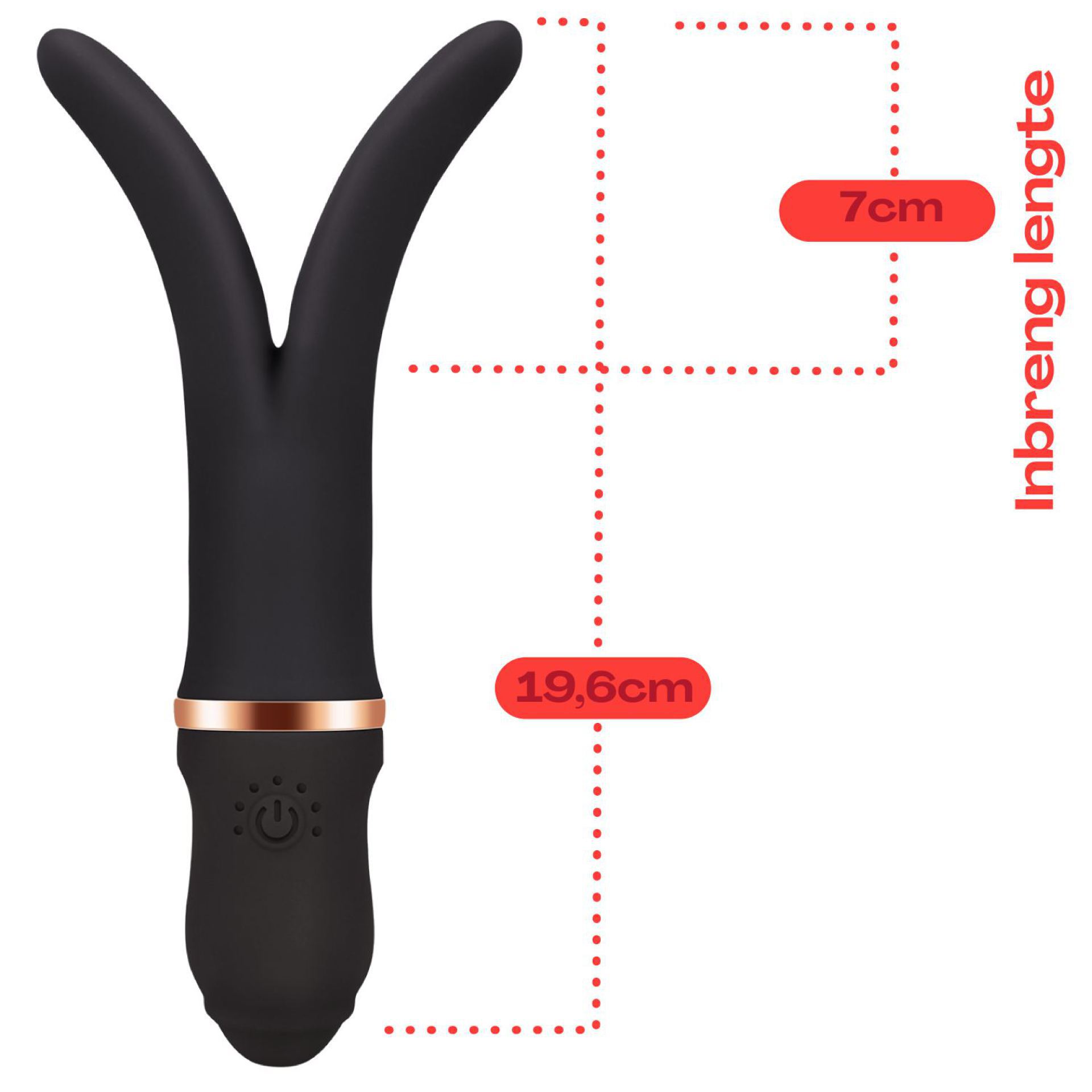 Vork vibrator zwart afmetingen