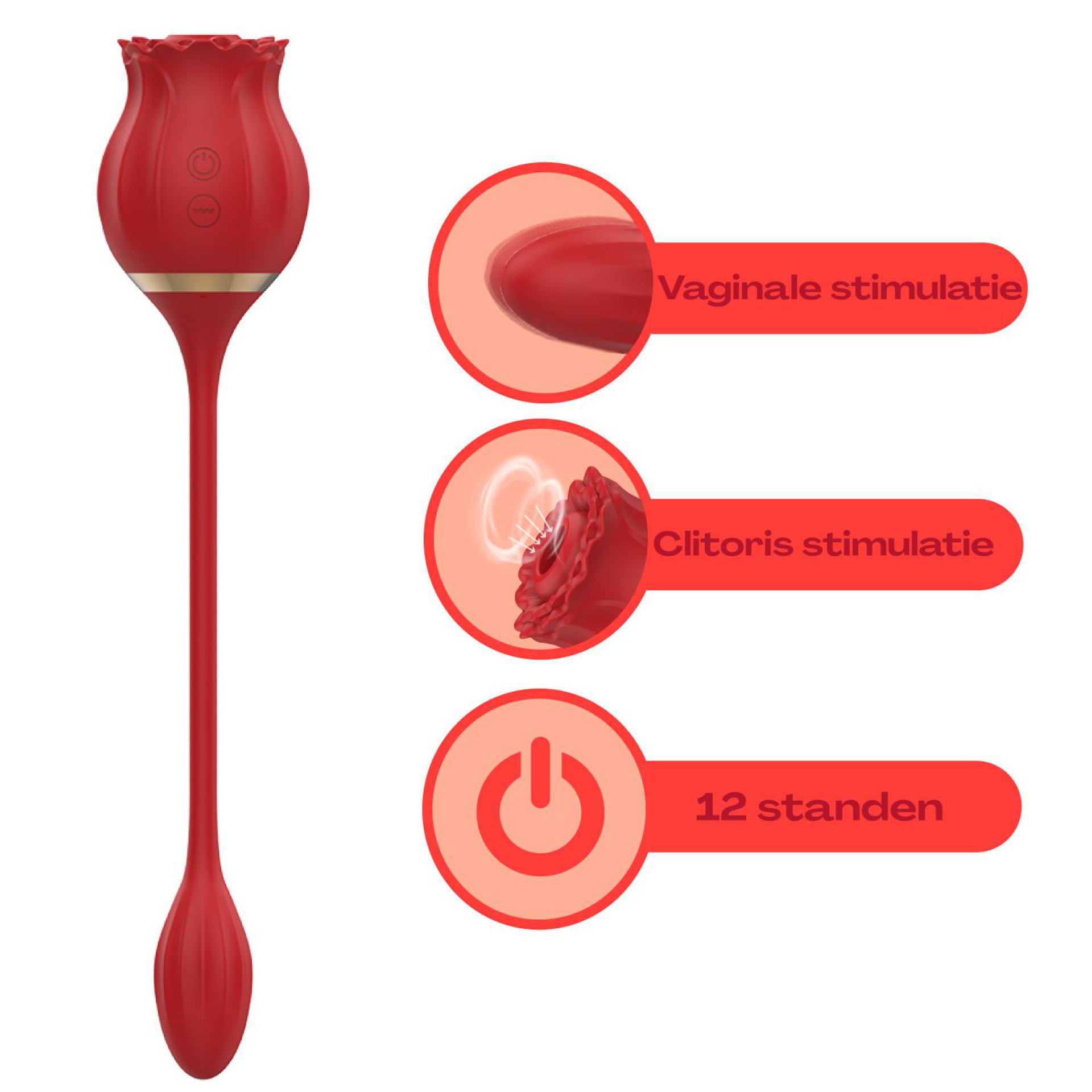 Luchtdruk vibrator roos ei rood