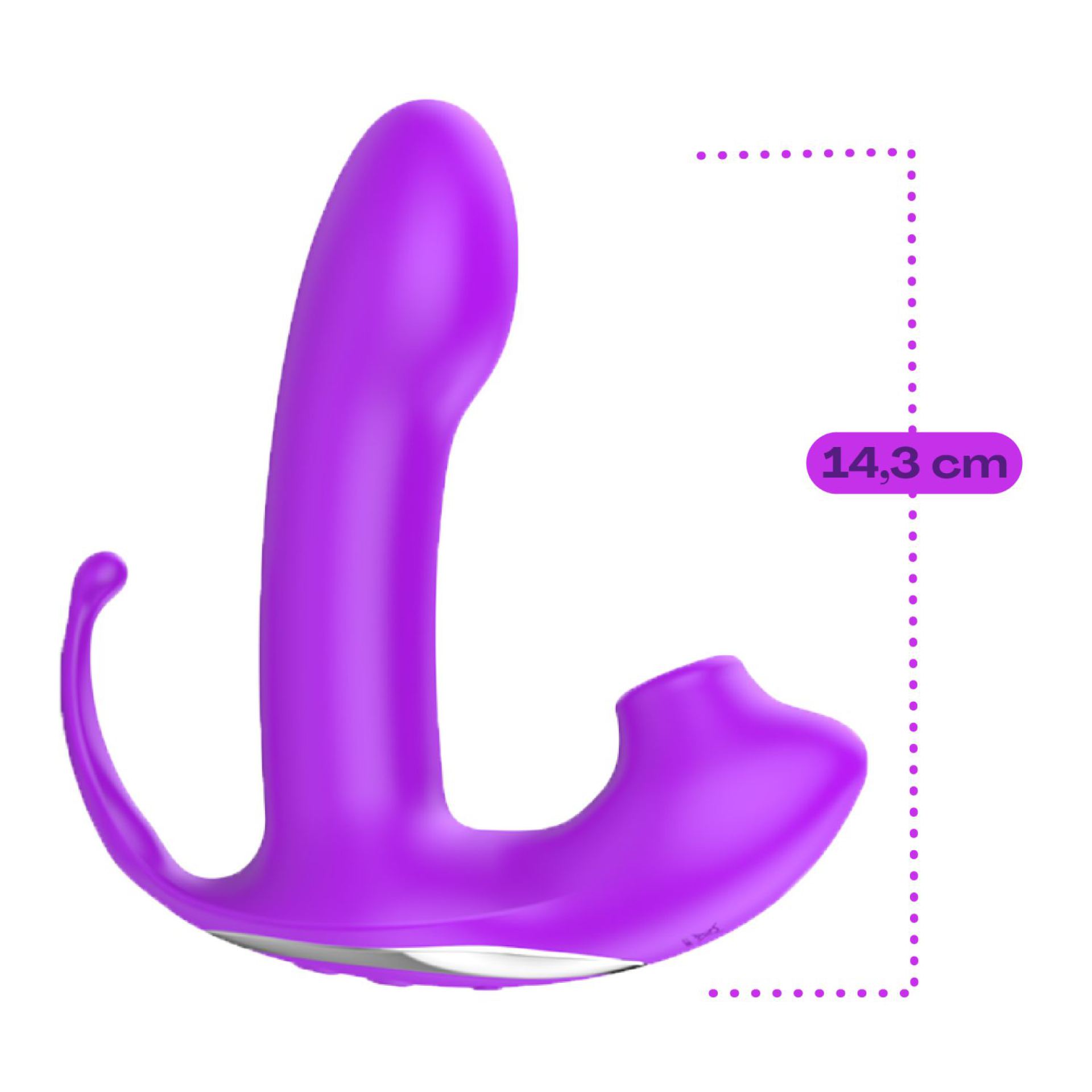 Luchtdruk vibrator met dildo 3in1 paars kopen