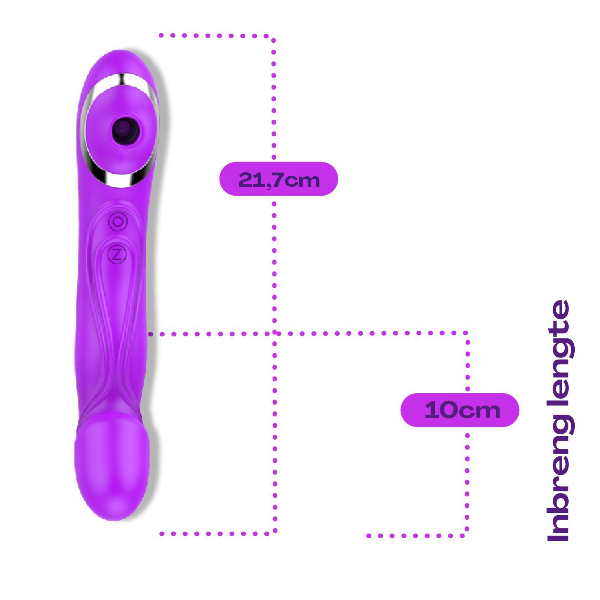 Luchtdruk vibrator 2in1 21,7cm paars kopen
