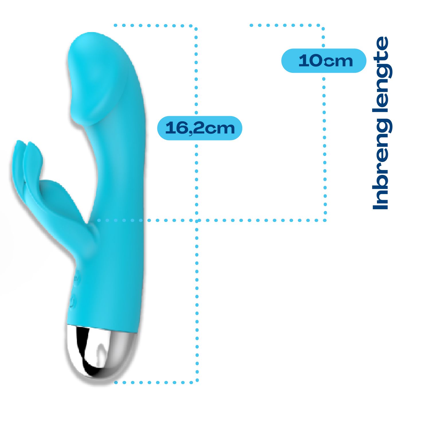 Tarzan vibrator met rabbit blauw 16cm