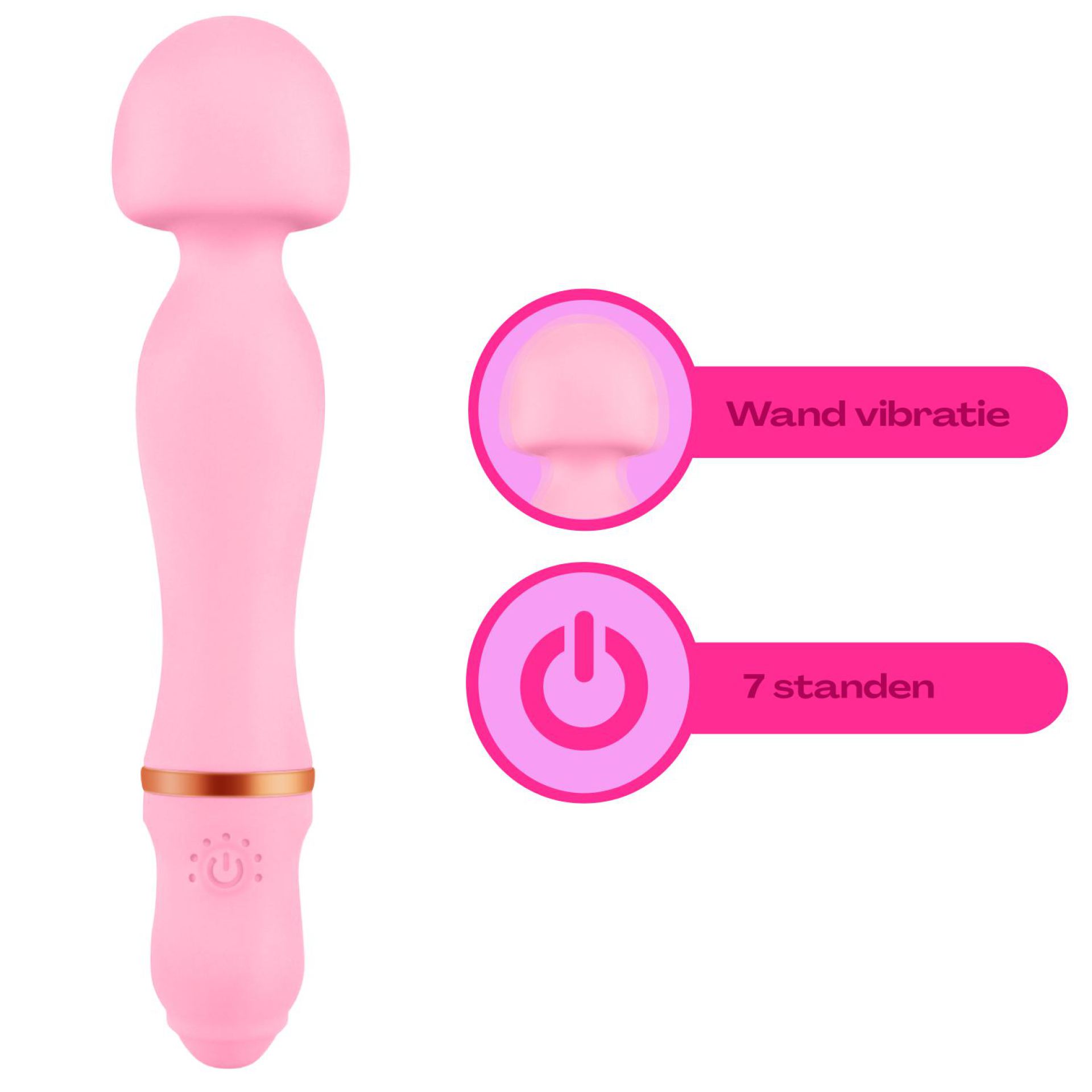 Wand vibrator 24cm lichtroze goedkoop
