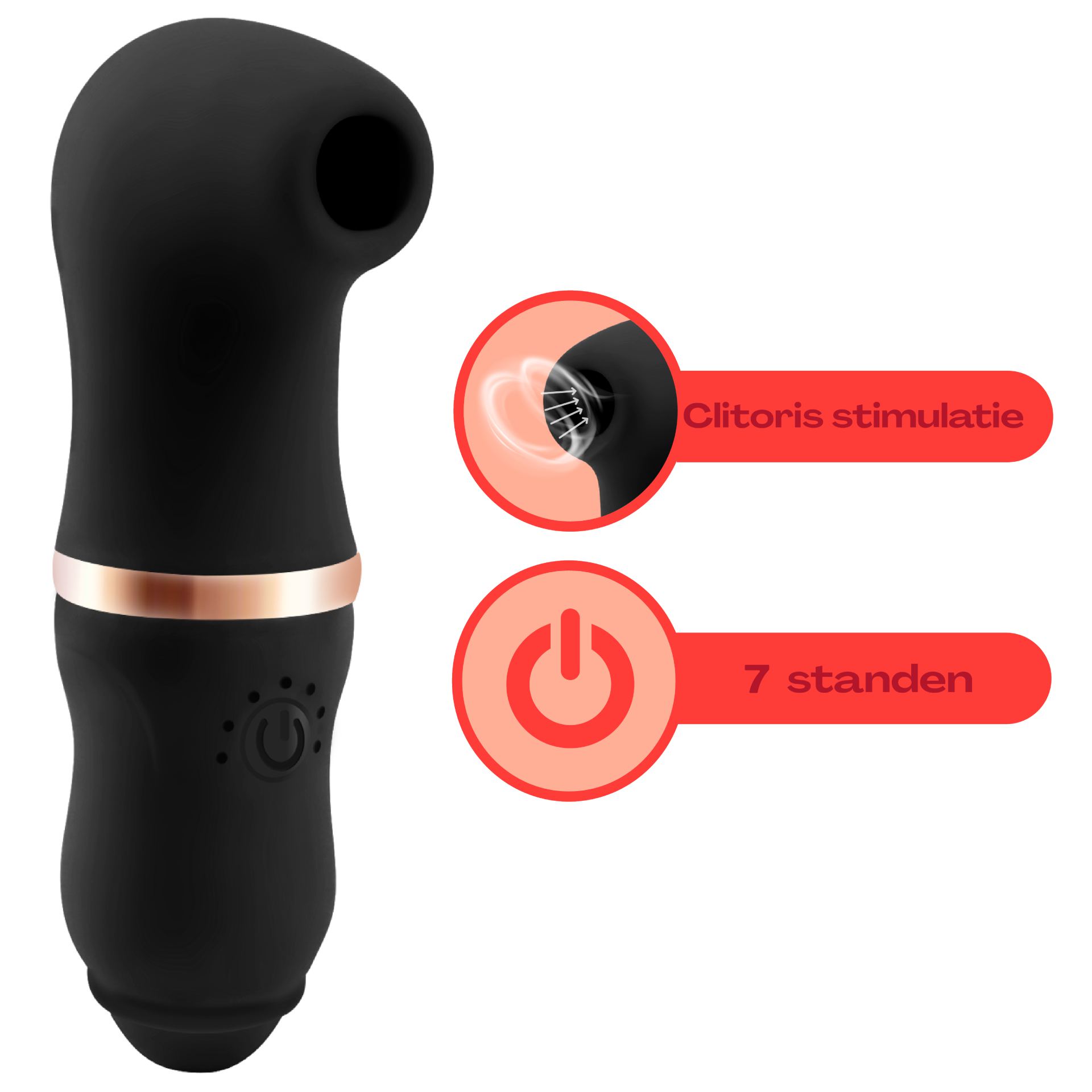 Luchtdruk vibrator 12,8cm zwart goedkoop