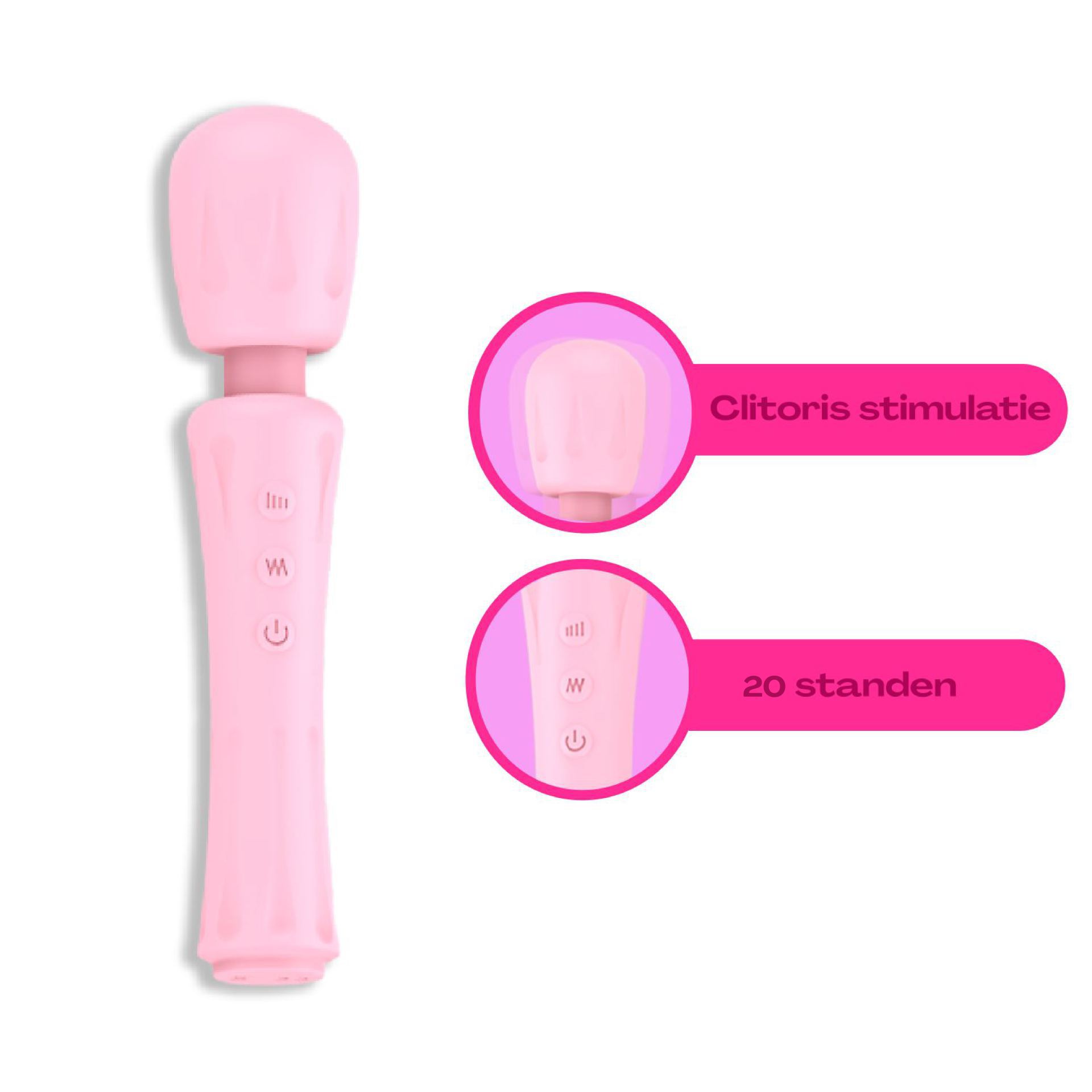 Wand vibrator 18,2cm lichtroze goedkoop