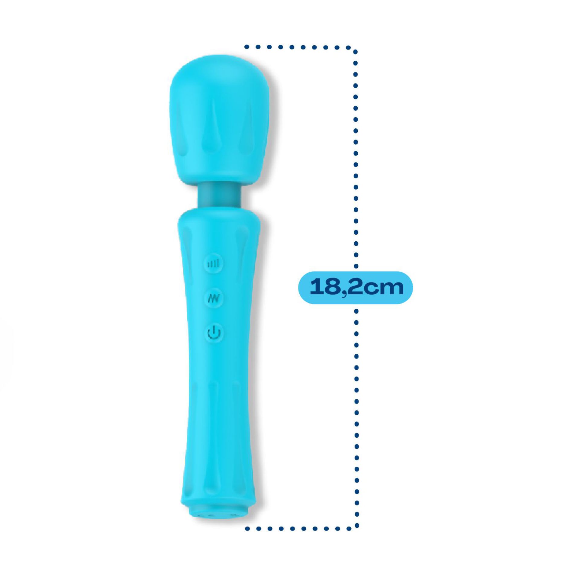 Wand vibrator 18,2cm lichtblauw kopen
