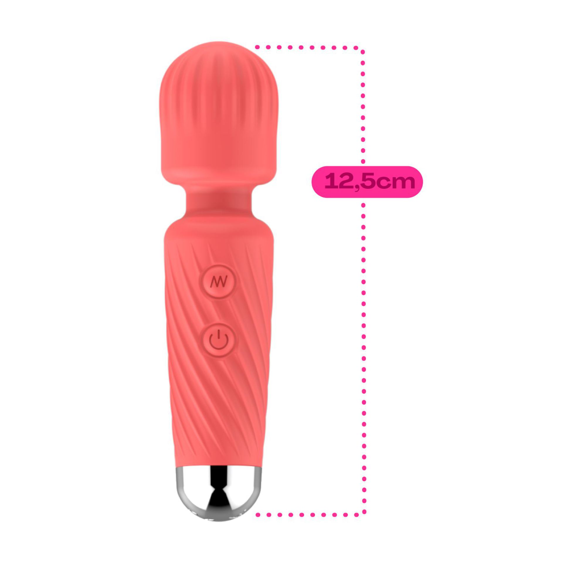 Wand vibrator reliëf 12,5cm lichtroze