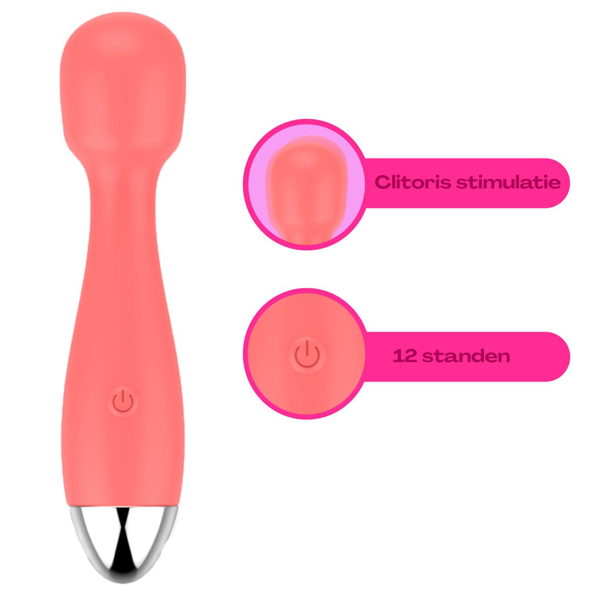 Wand vibrator 16,7cm lichtroze goedkoop