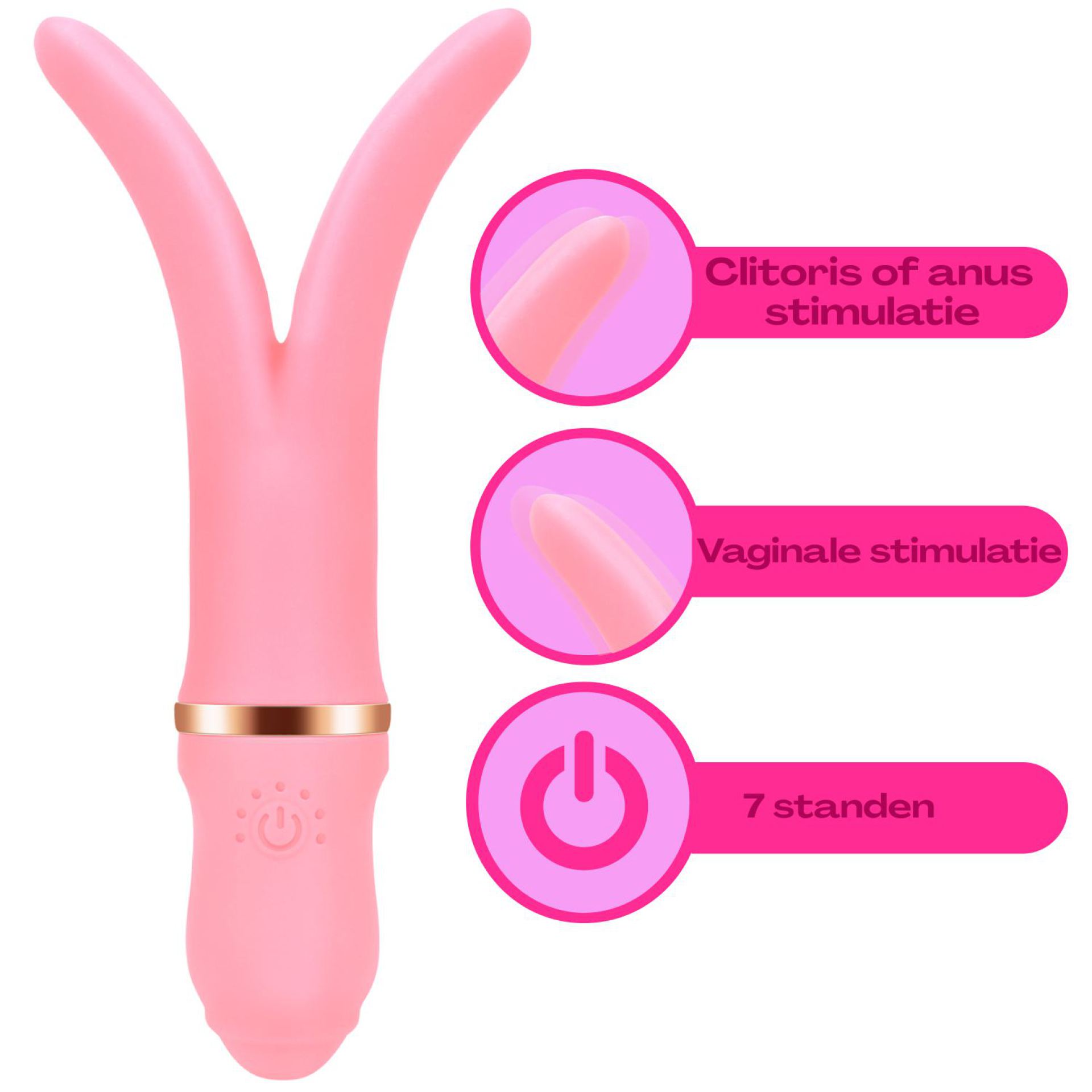 Vork vibrator lichtroze goedkoop