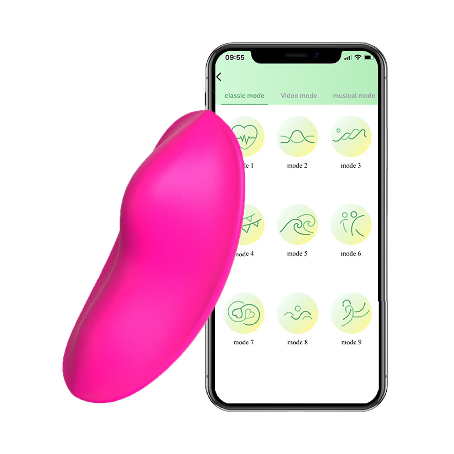 Draagbare vlinder vibrator met app roze online