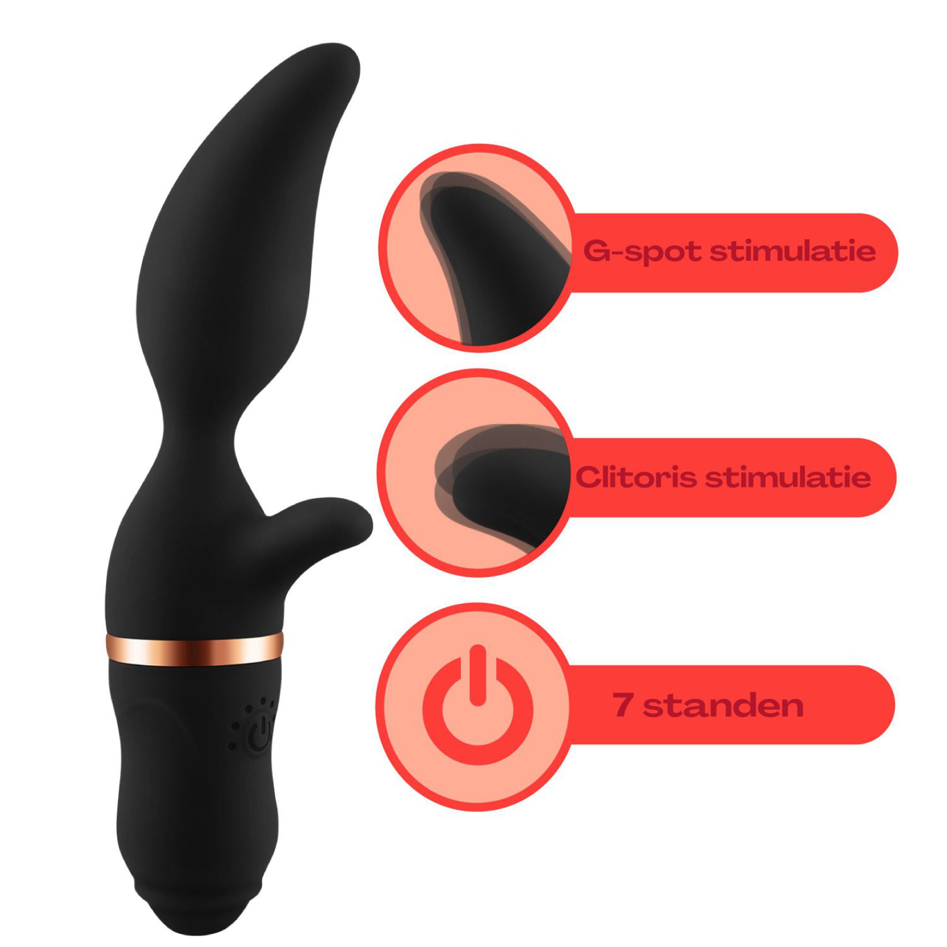 Tarzan vibrator zwart mangovormn 19,8cm