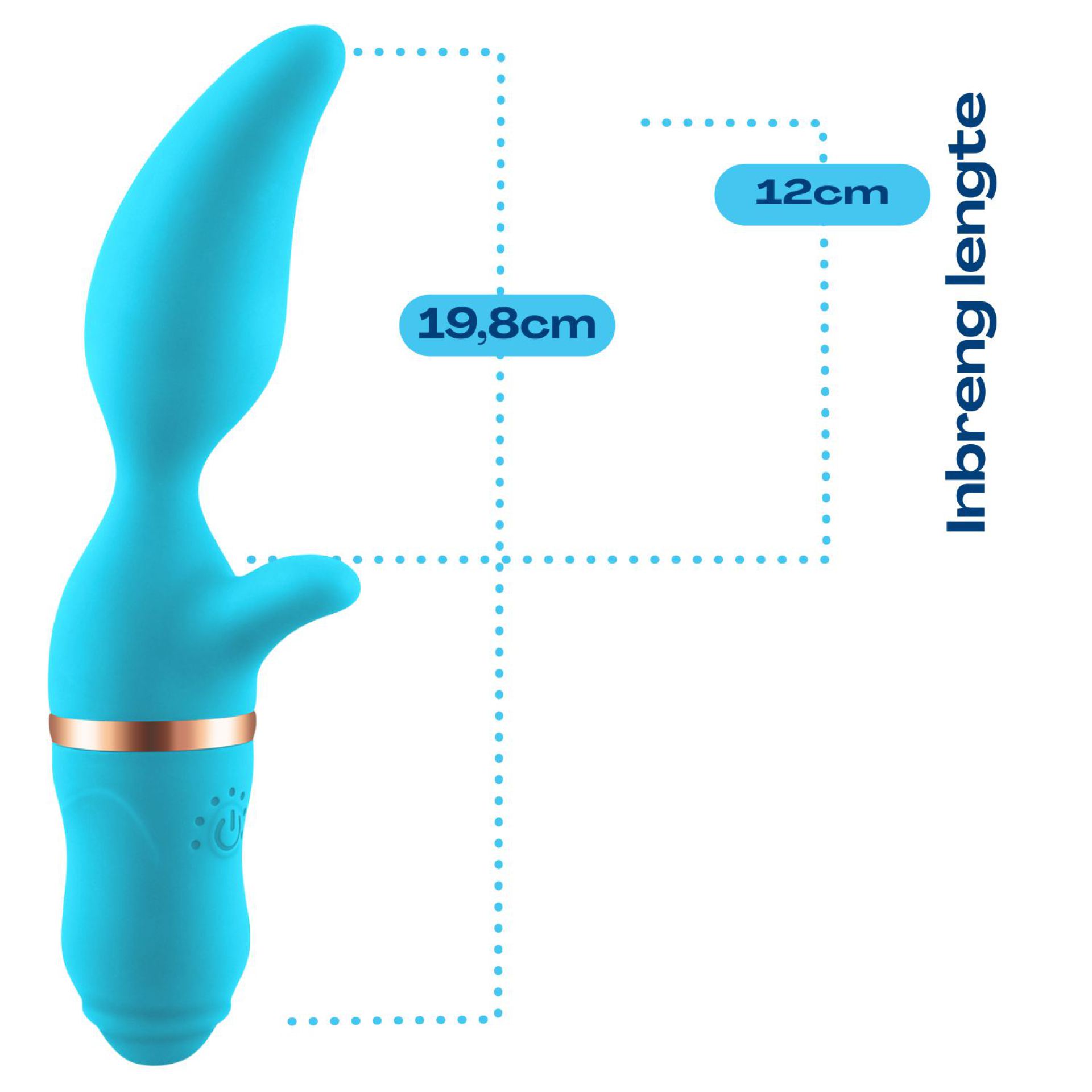 Tarzan vibrator mangovorm blauw 19,8cm