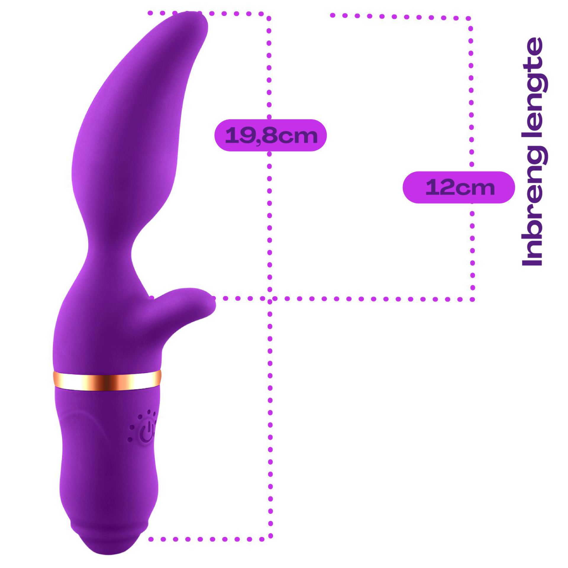 Tarzan vibrator mangovorm paars 19,8cm