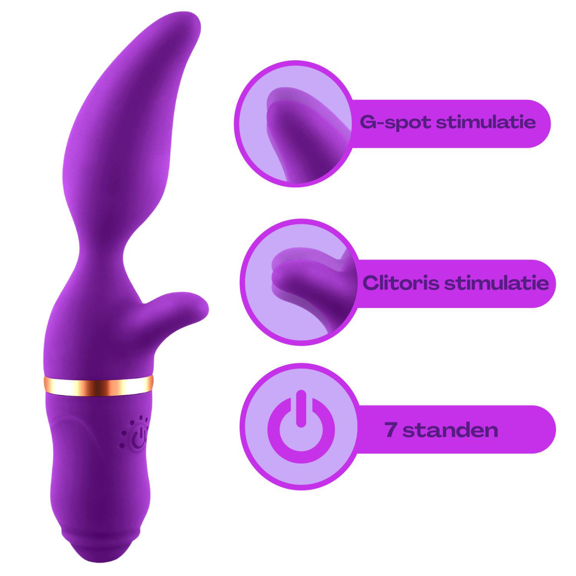 Tarzan vibrator 19,8cm mangovorm paars