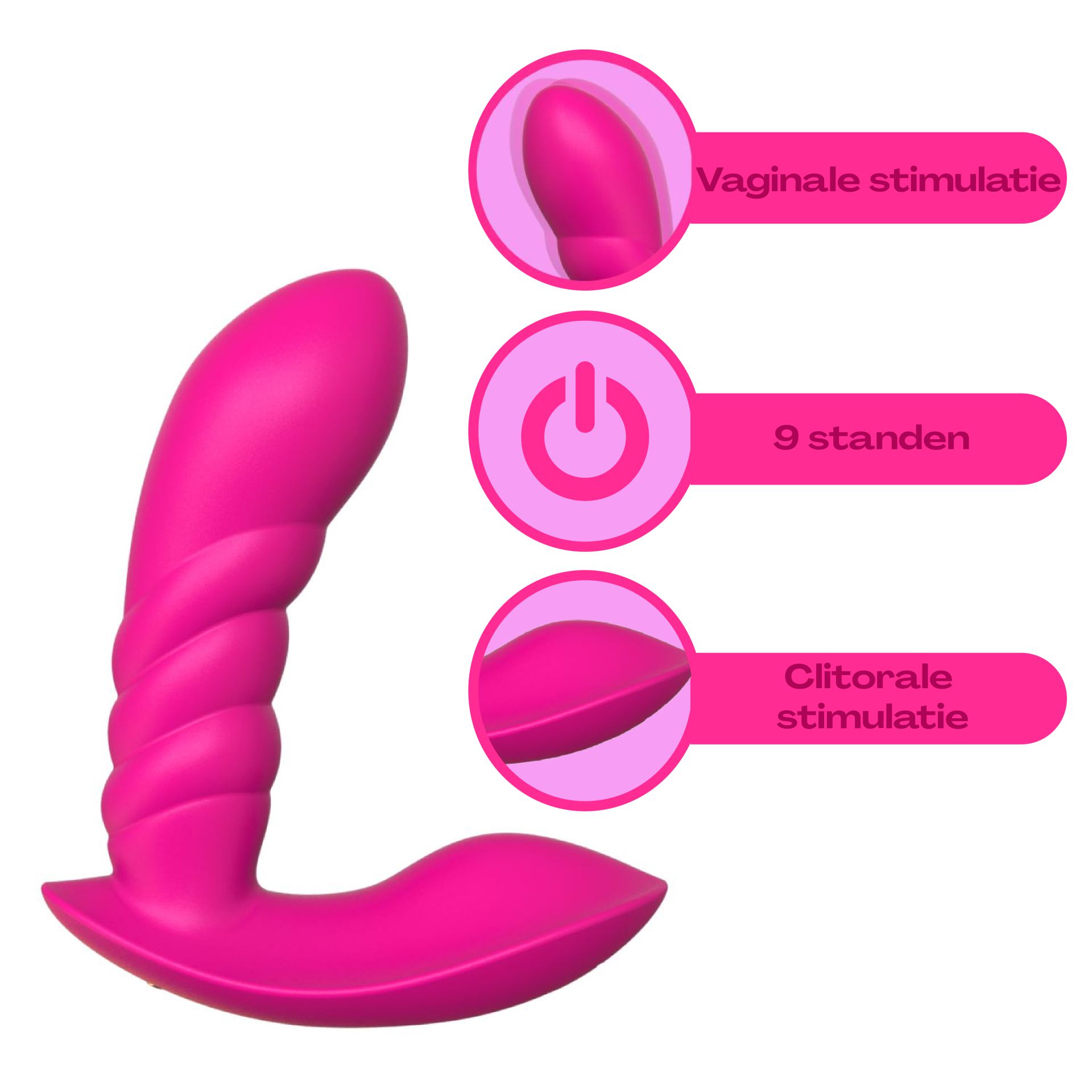 Draagbare g-spot vibrator roze specificaties