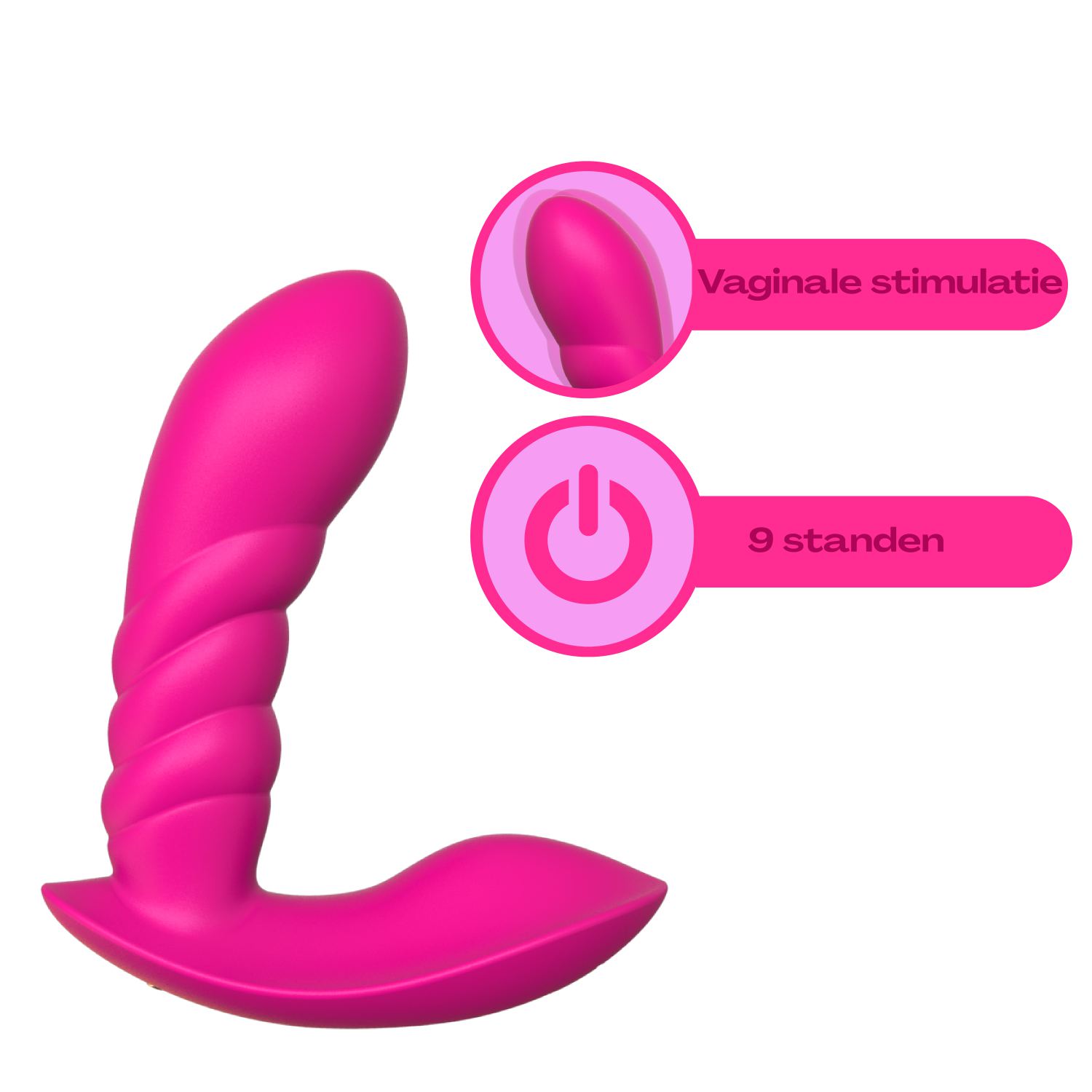 Draagbare vibrator met app roze bestellen