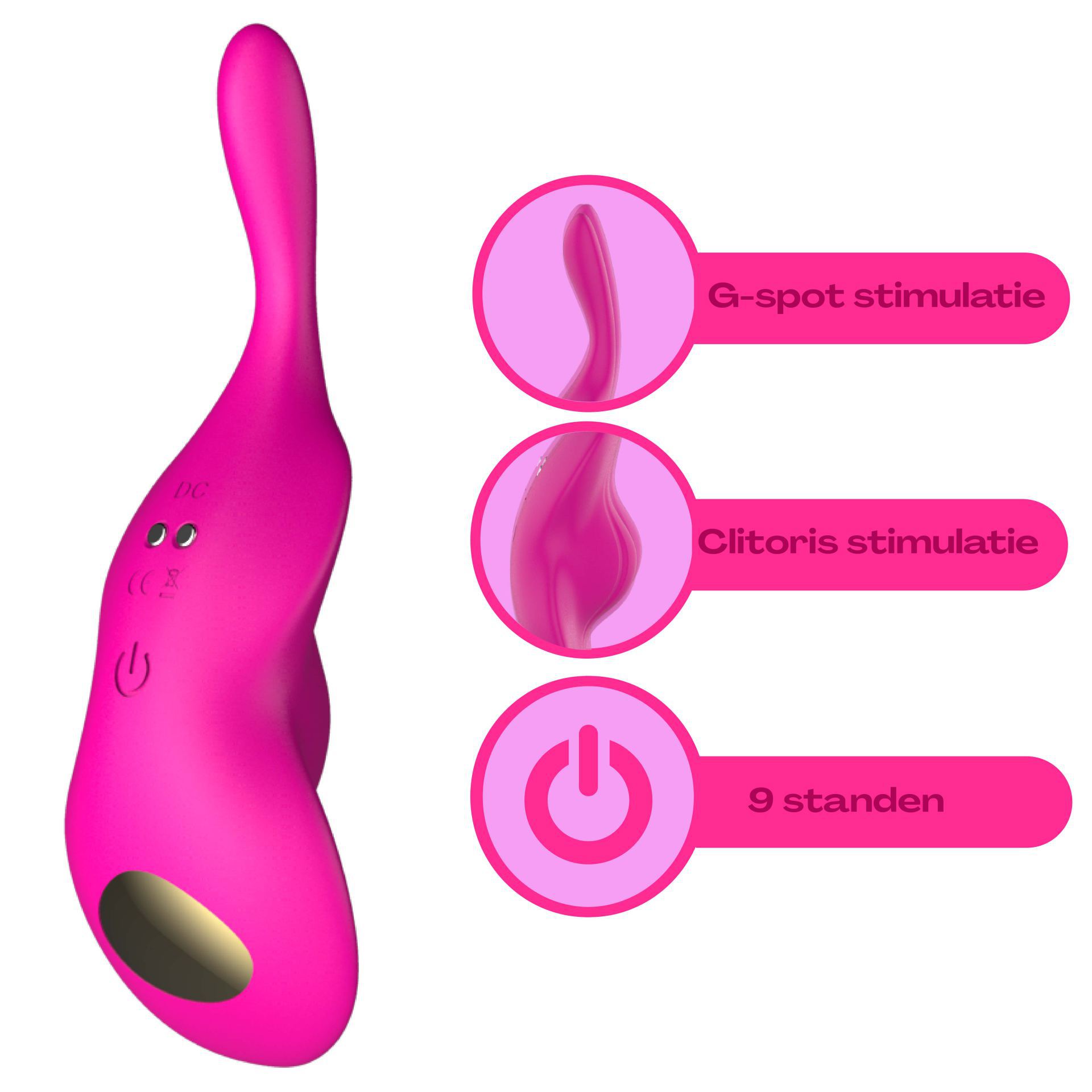 Draagbare vibrator viool met app roze online