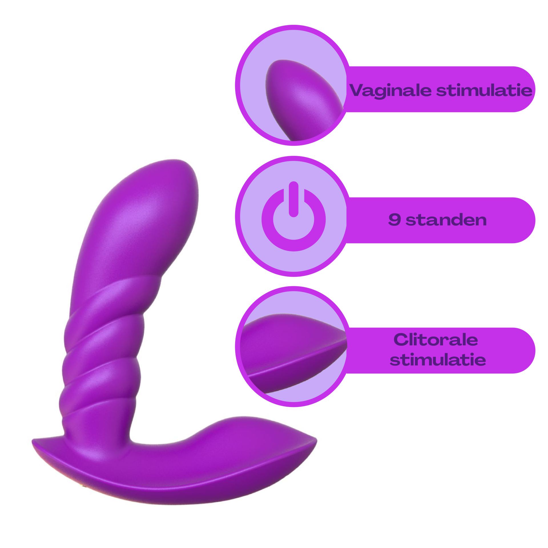 Draagbare g-spot vibrator paars specificaties
