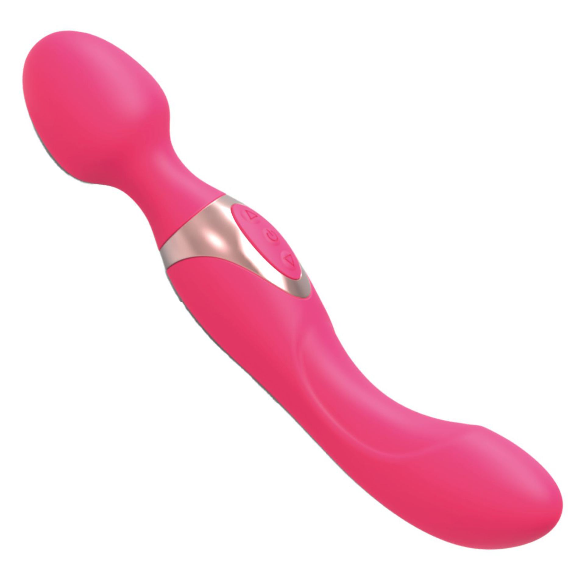 Wand vibrator met dildo 22,2cm roze