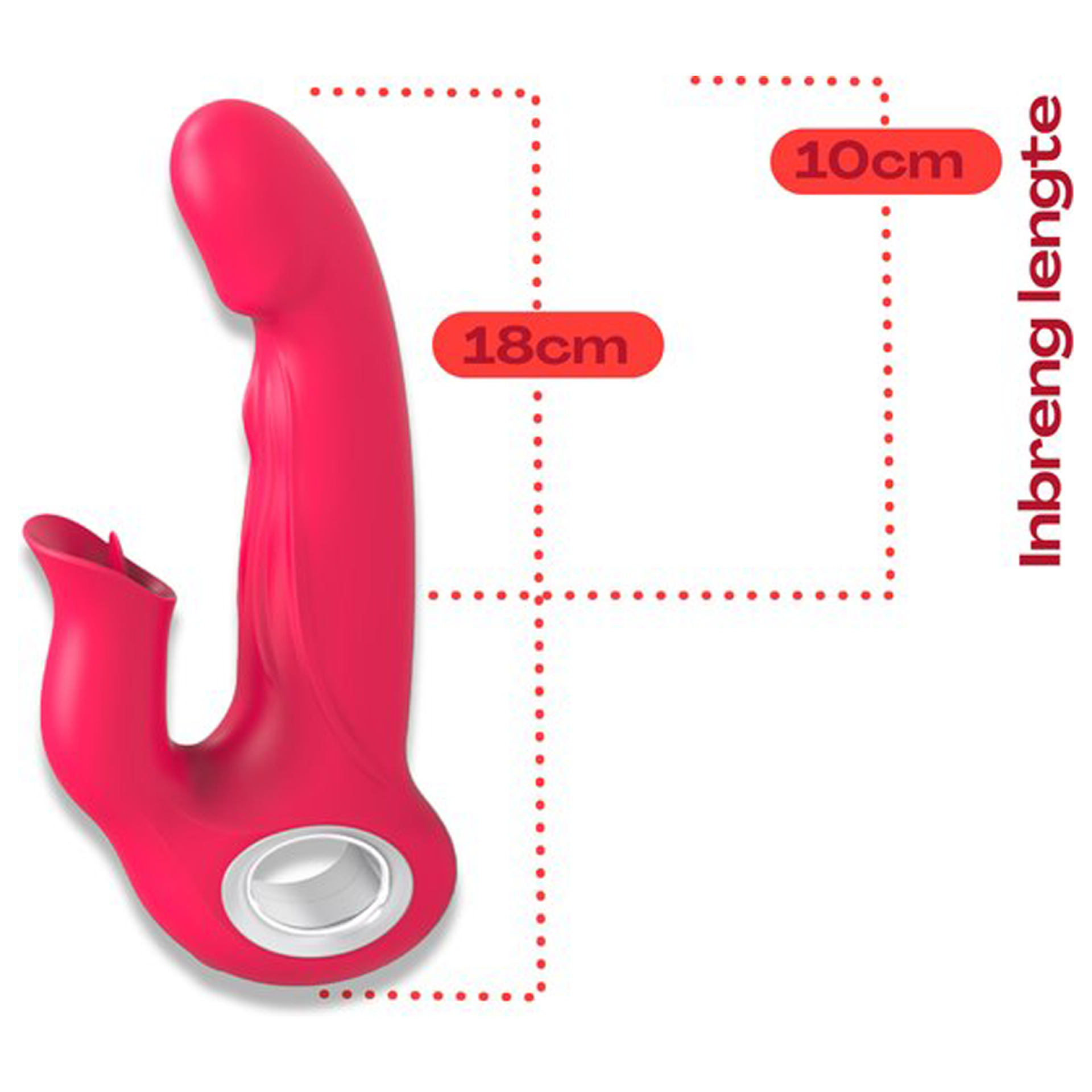 Tarzan vibrator met tong 20cm roze kopen