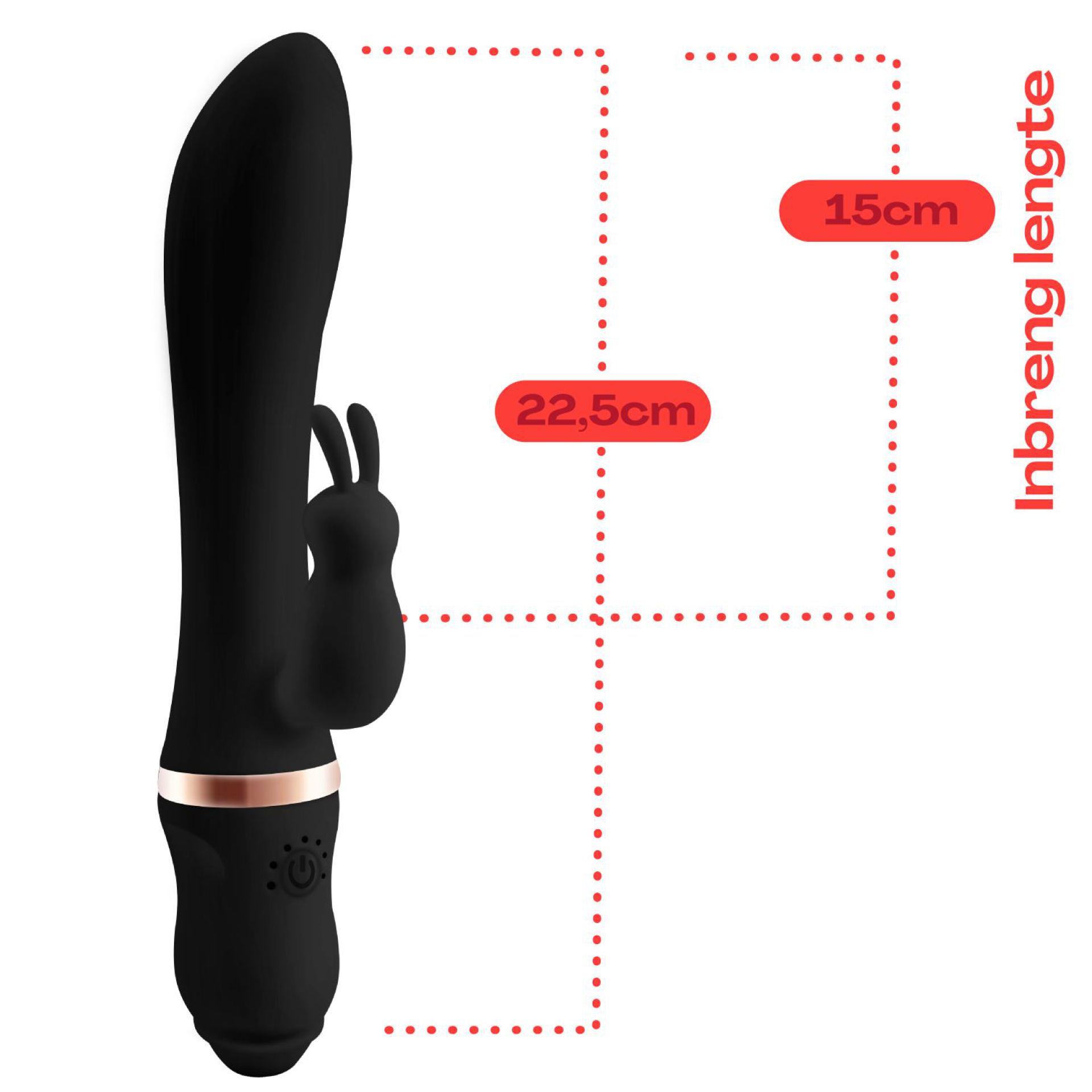 Tarzan vibrator rabbit 22,5cm zwart