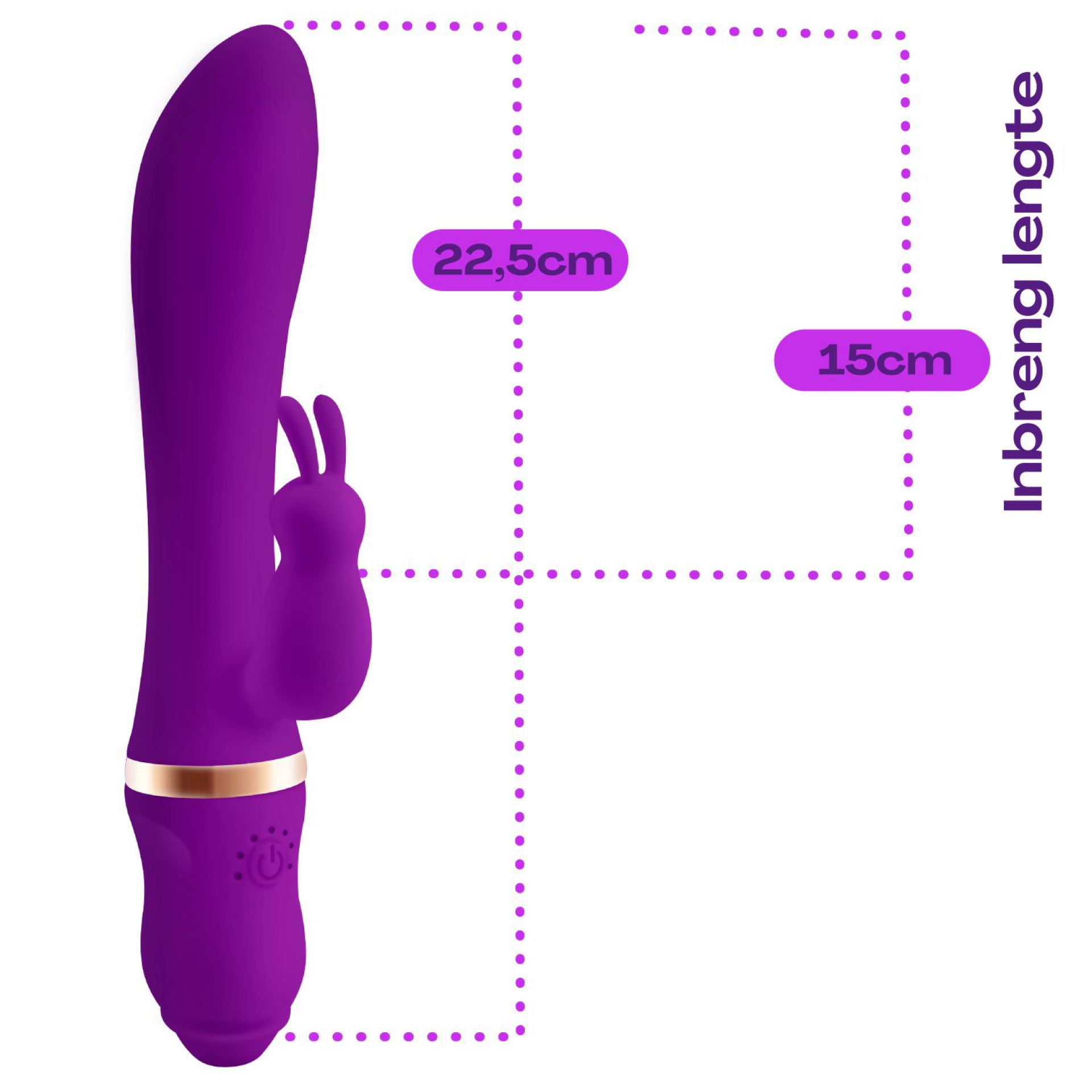 Tarzan vibrator rabbit 22,5cm paars