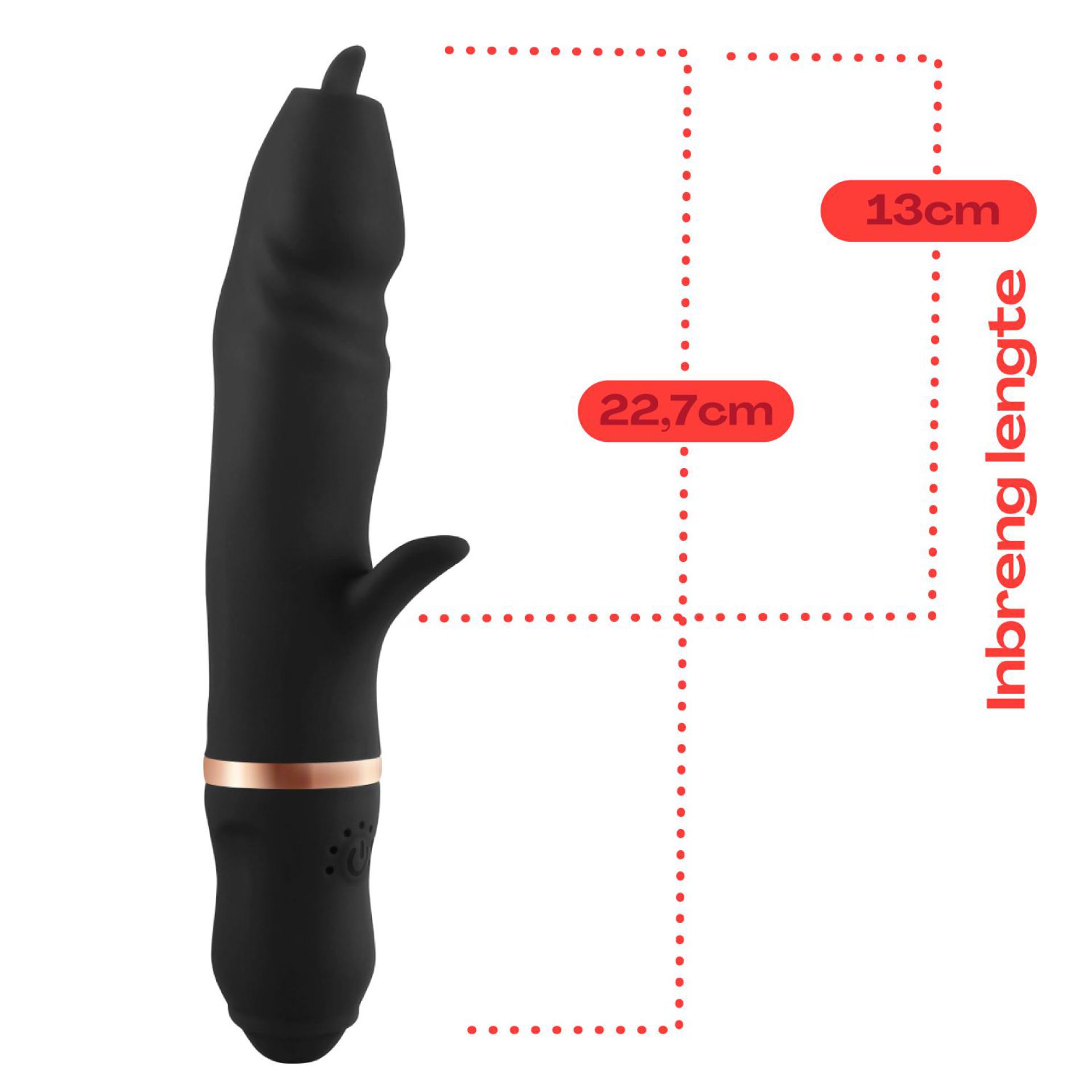 Tarzan vibrator met tong 22,7cm zwart kopen