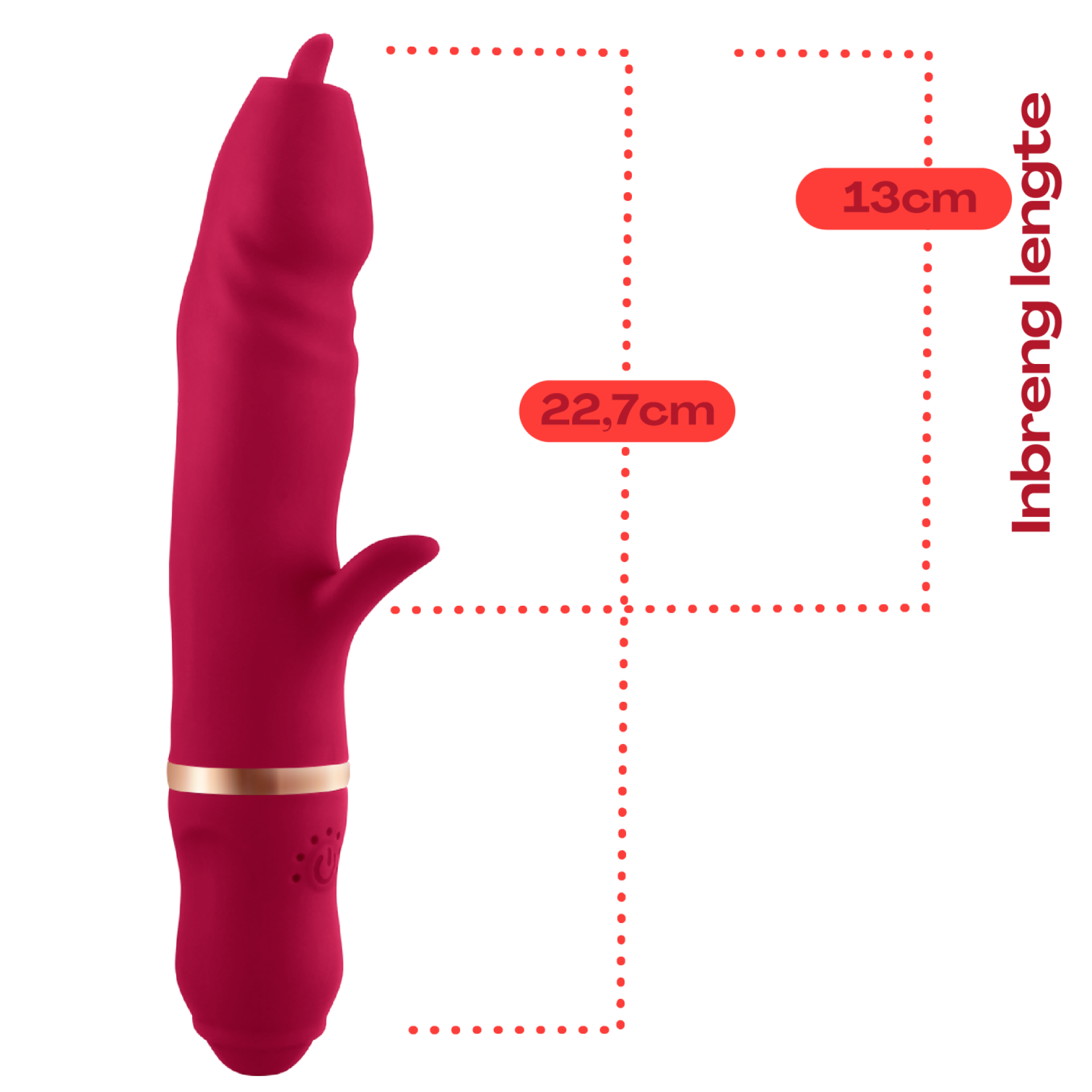 Tarzan vibrator met tong 22,7cm rood kopen