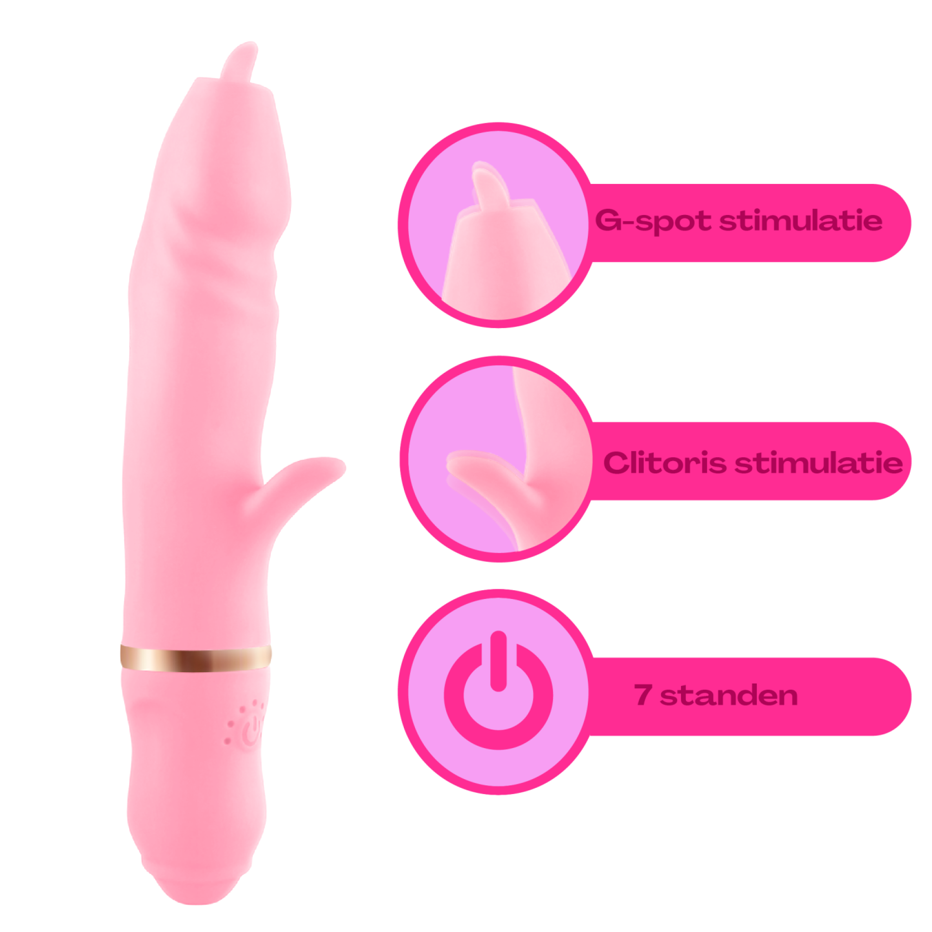 Tarzan vibrator tong 22,7cm lichtroze