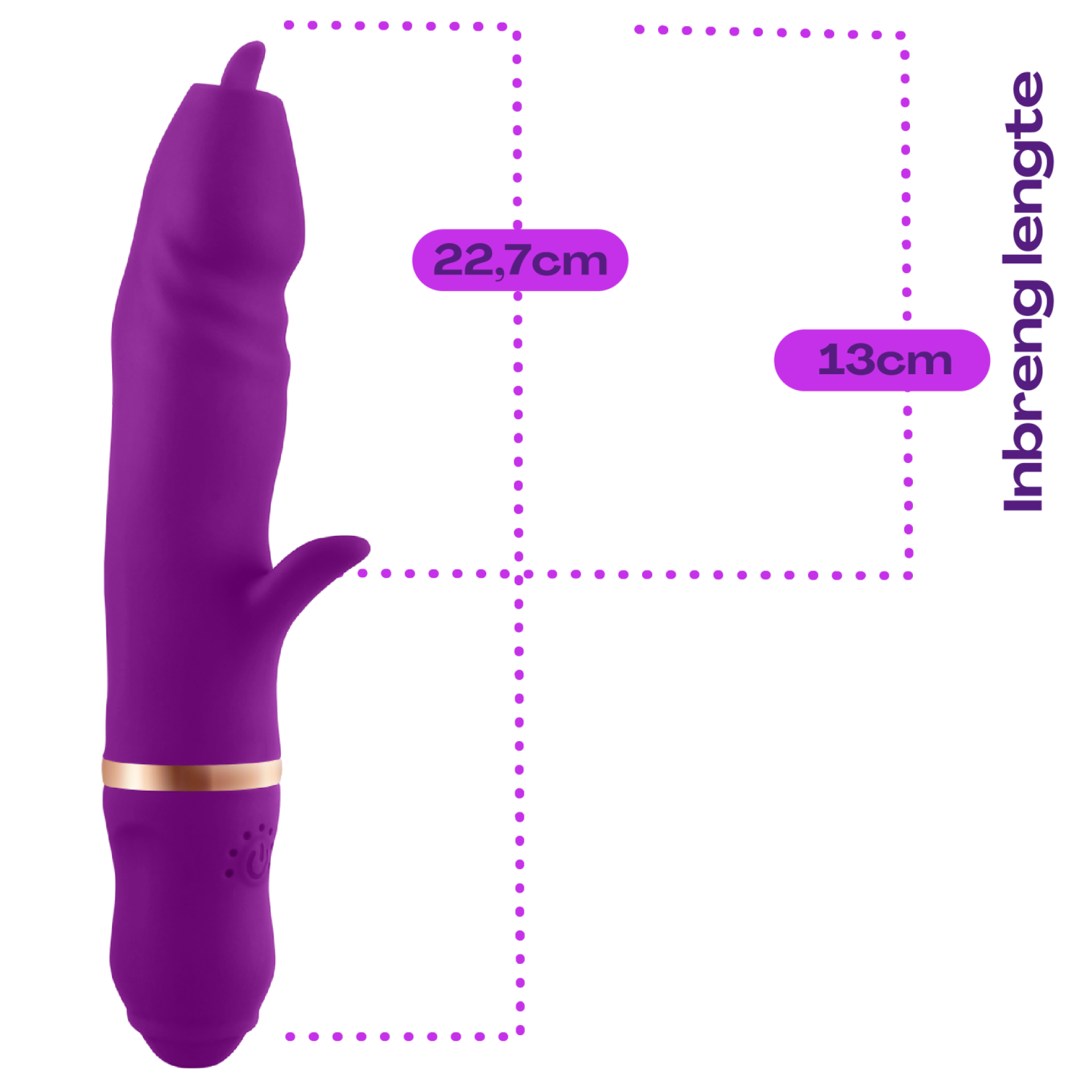 Tarzan vibrator met tong 22,7cm paars kopen