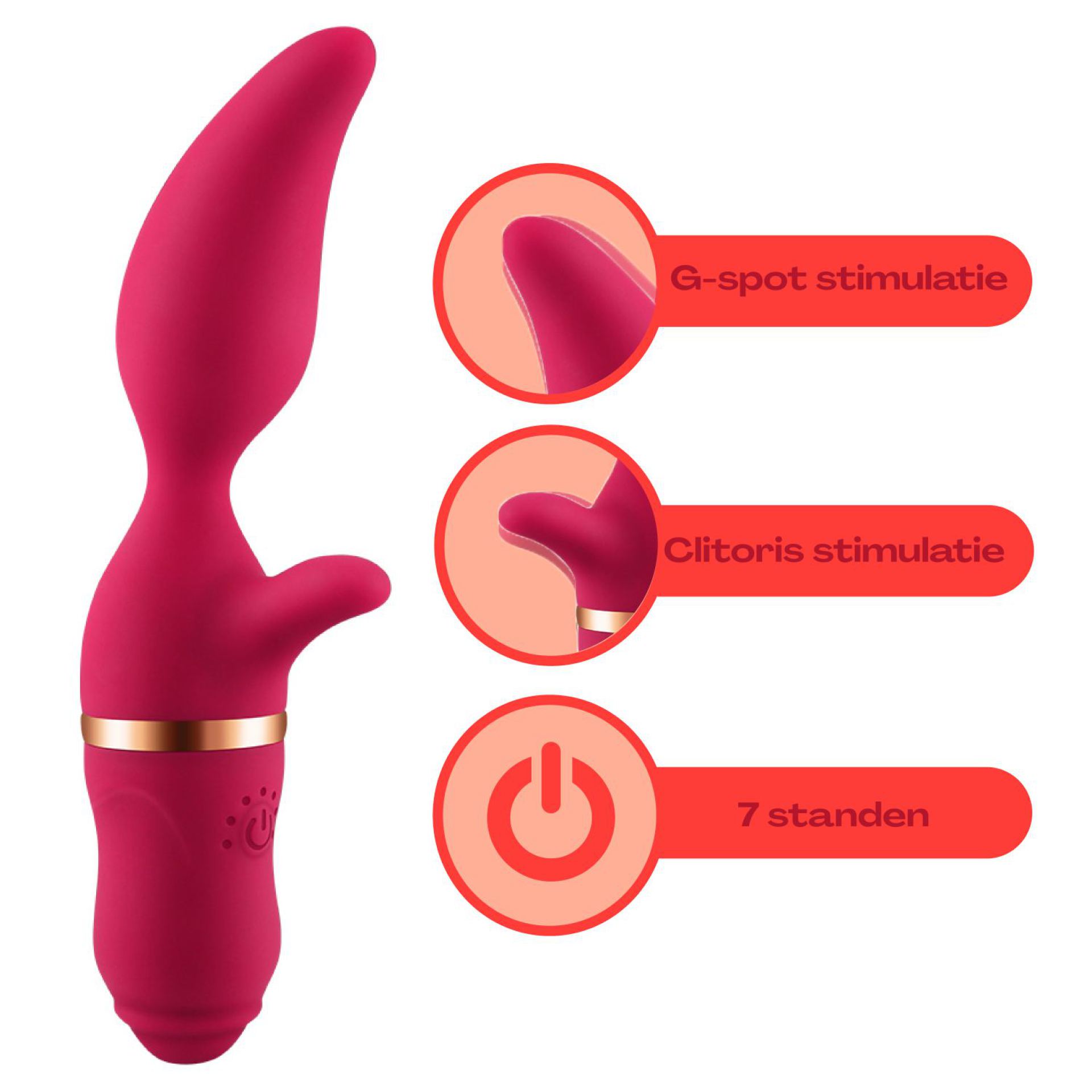Tarzan vibrator mangovorm rood 19,8cm