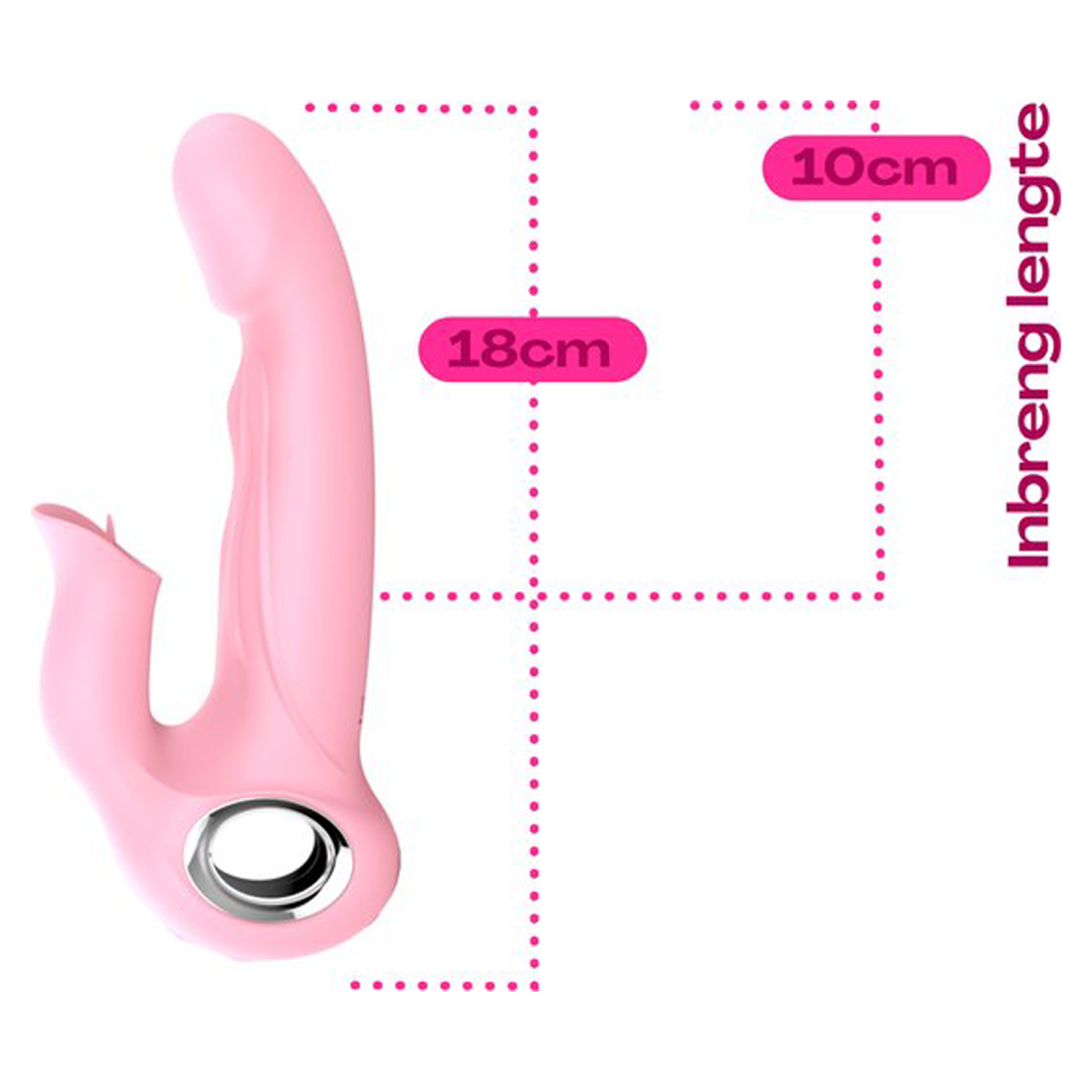 Tarzan vibrator tong 20cm lichtroze