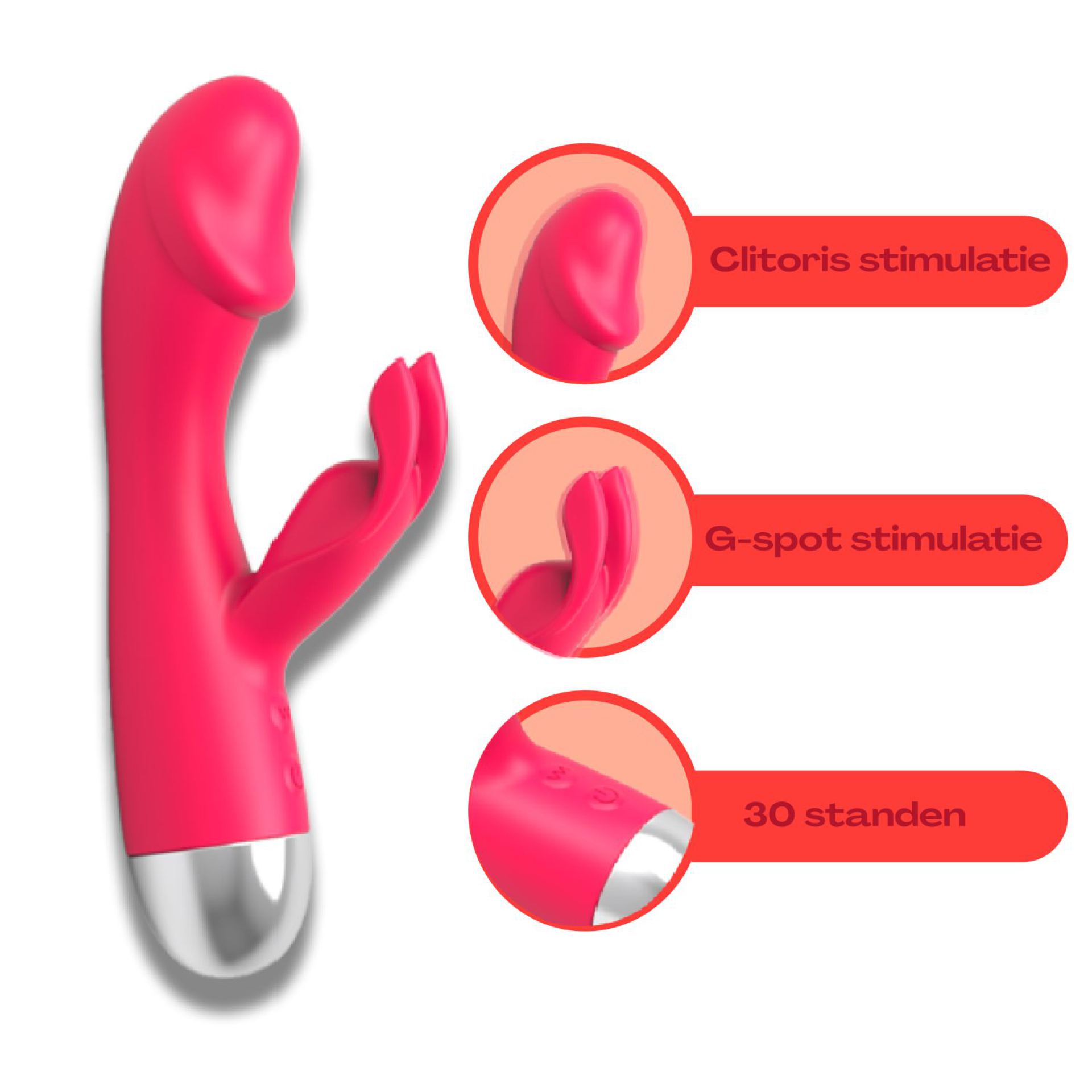 Tarzan vibrator rabbit 16cm roze