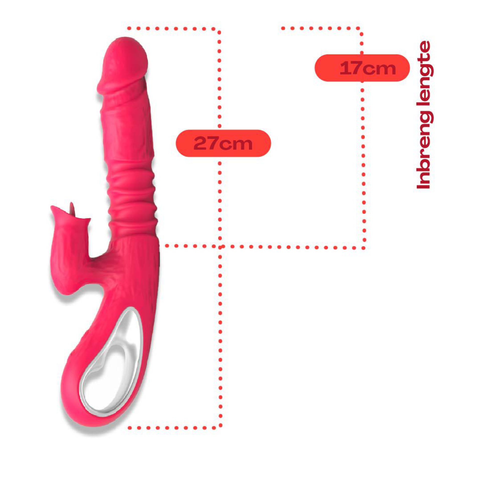 Stotende tarzan vibrator 27cm roze kopen