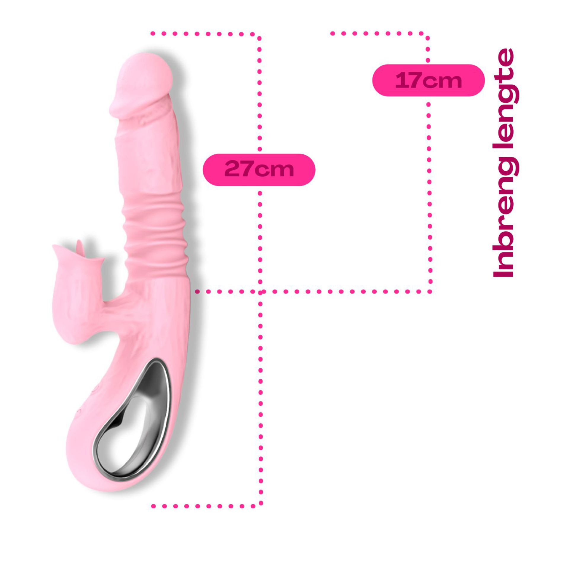 Stotende tarzan vibrator 27cm lichtroze kopen