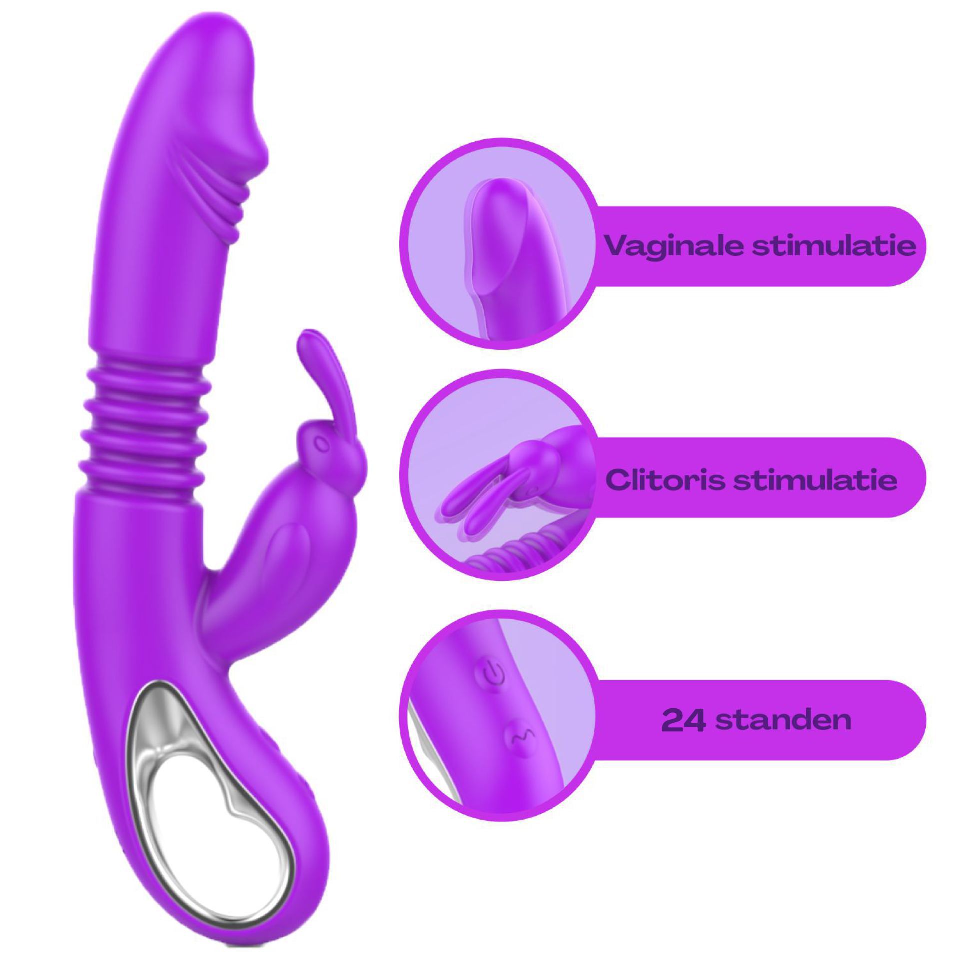 Stotende tarzan vibrator 23,6cm paars online