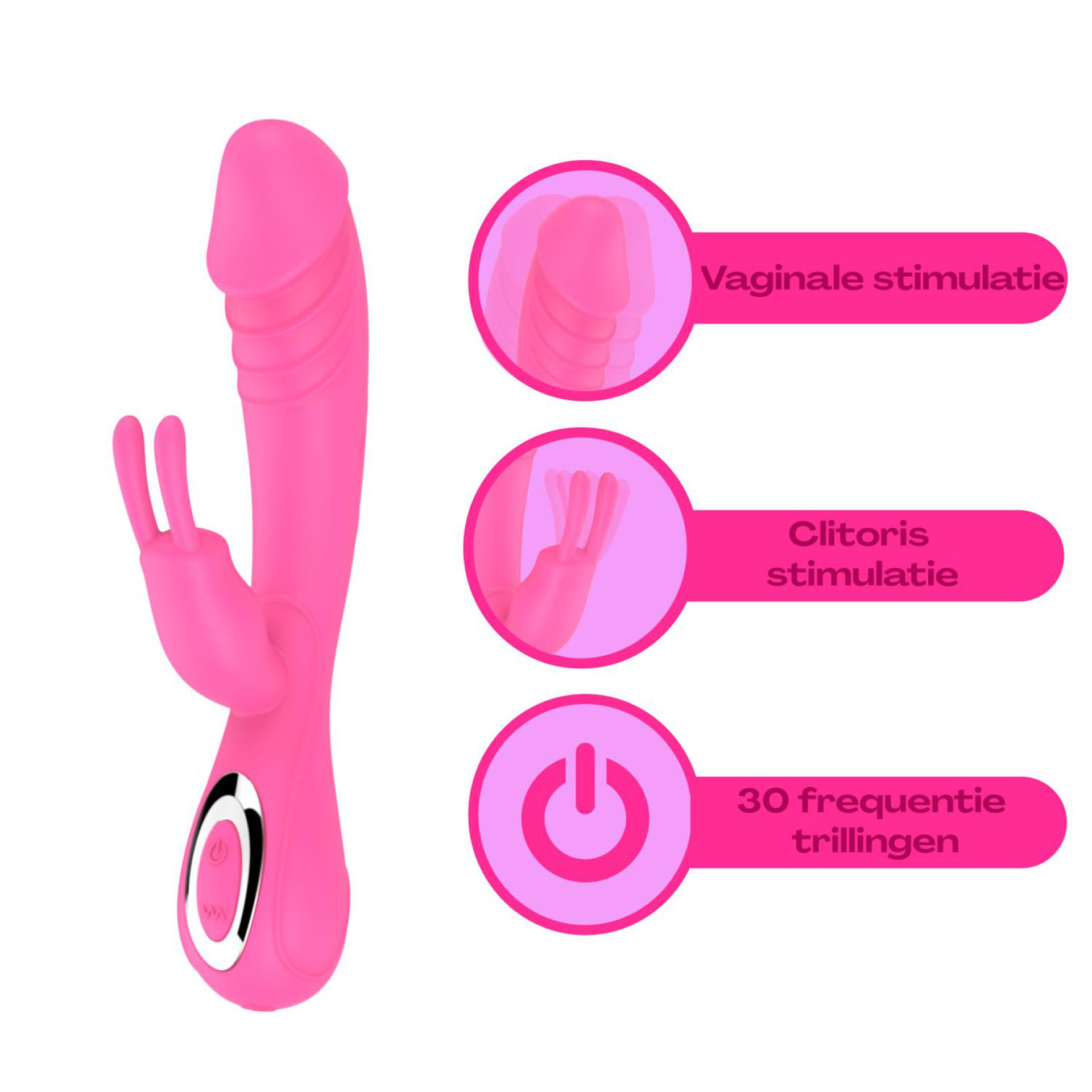 Tarzan vibrator 2in1 20cm lichtroze goedkoop