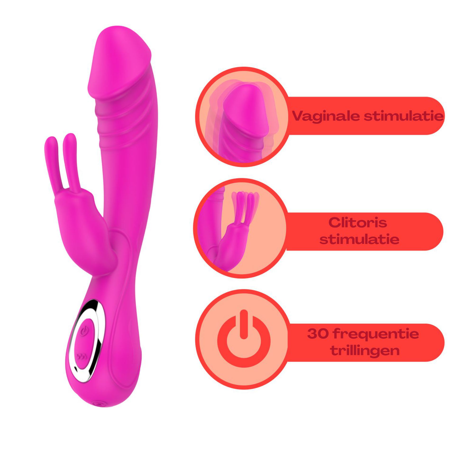Tarzan vibrator 2in1 20cm roze goedkoop