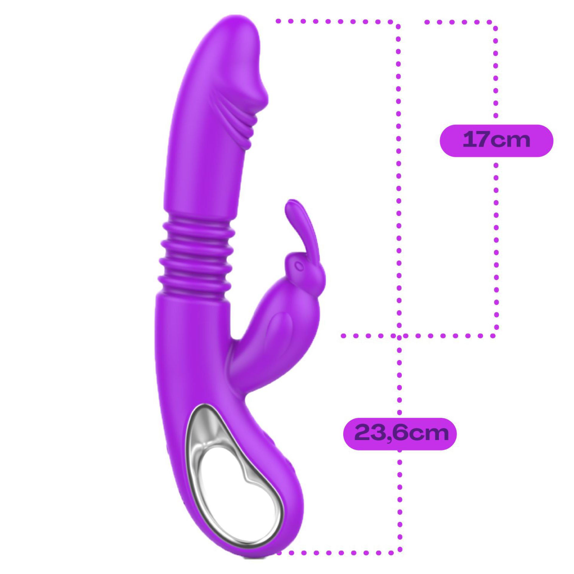 Stotende tarzan vibrator 2in1 23,6 paars