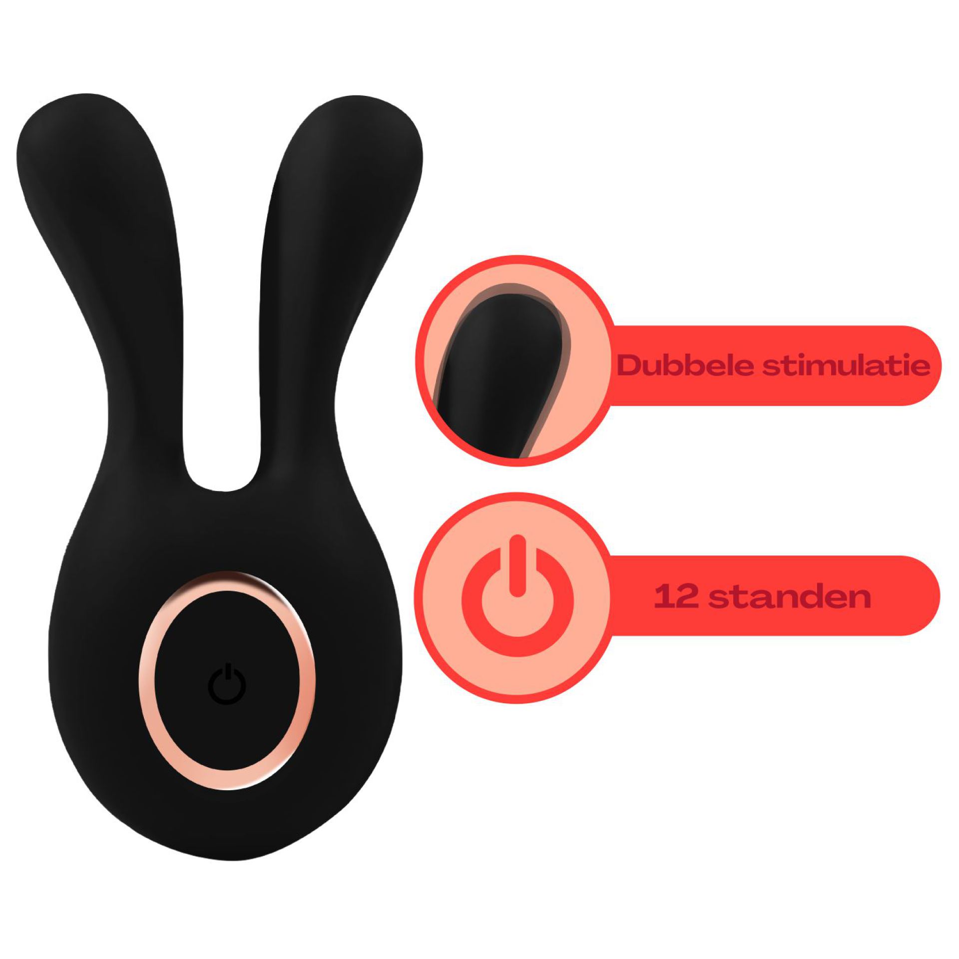 Mini rabbit vibrator zwart bestellen