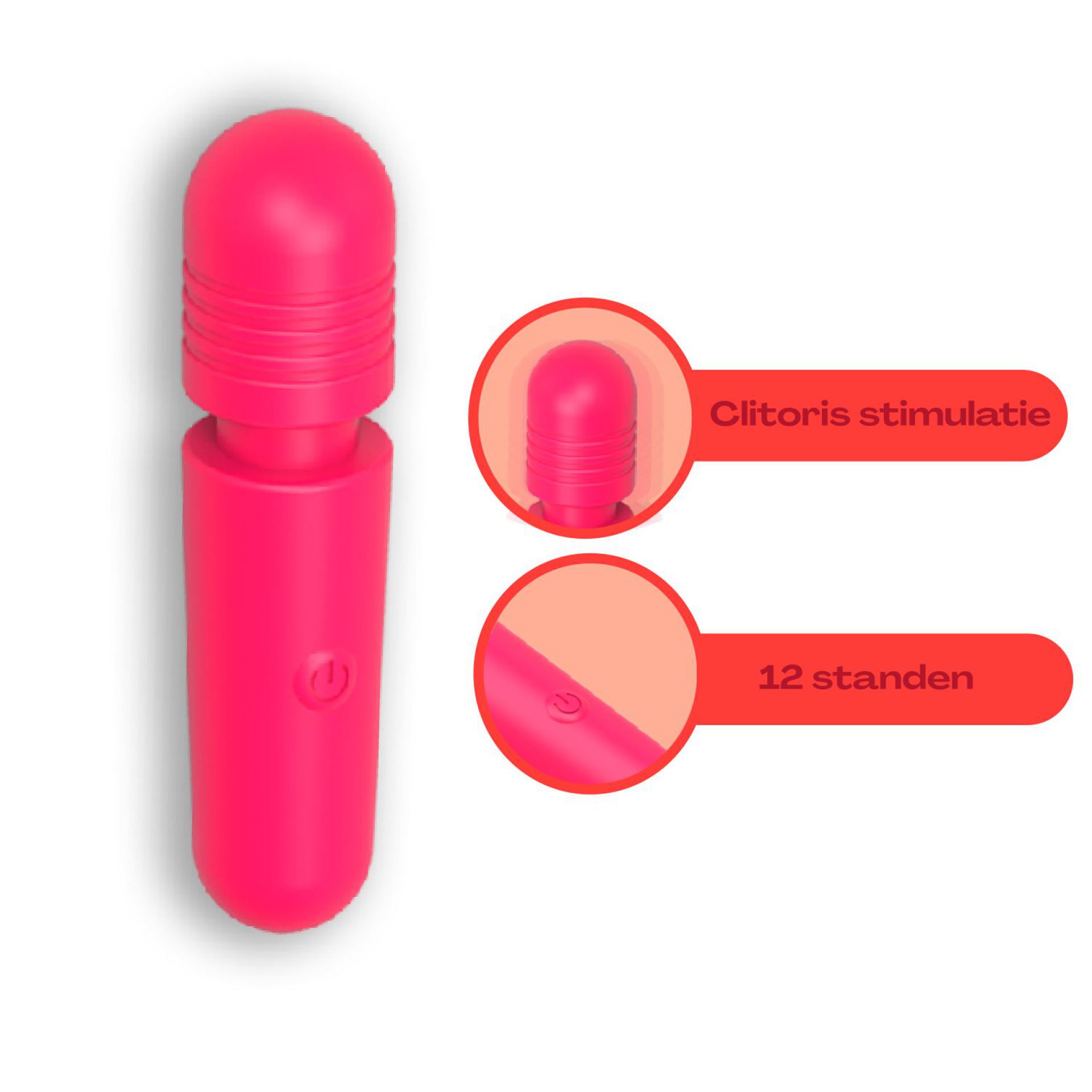 Wand vibrator 10cm roze goedkoop