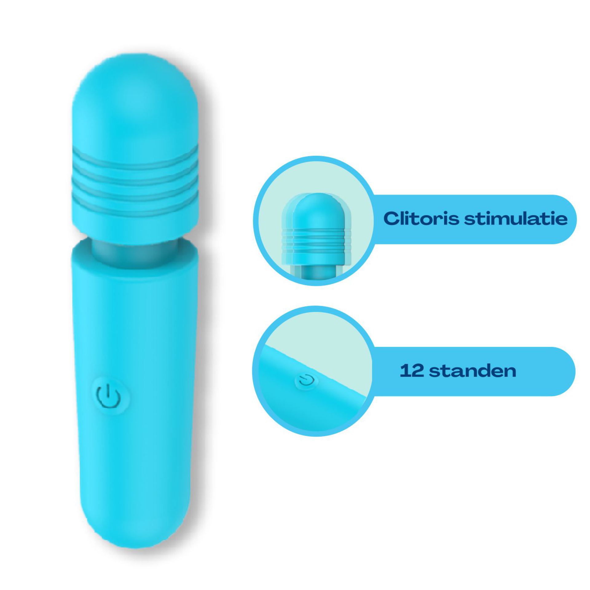 Wand vibrator 10cm lichtblauw goedkoop