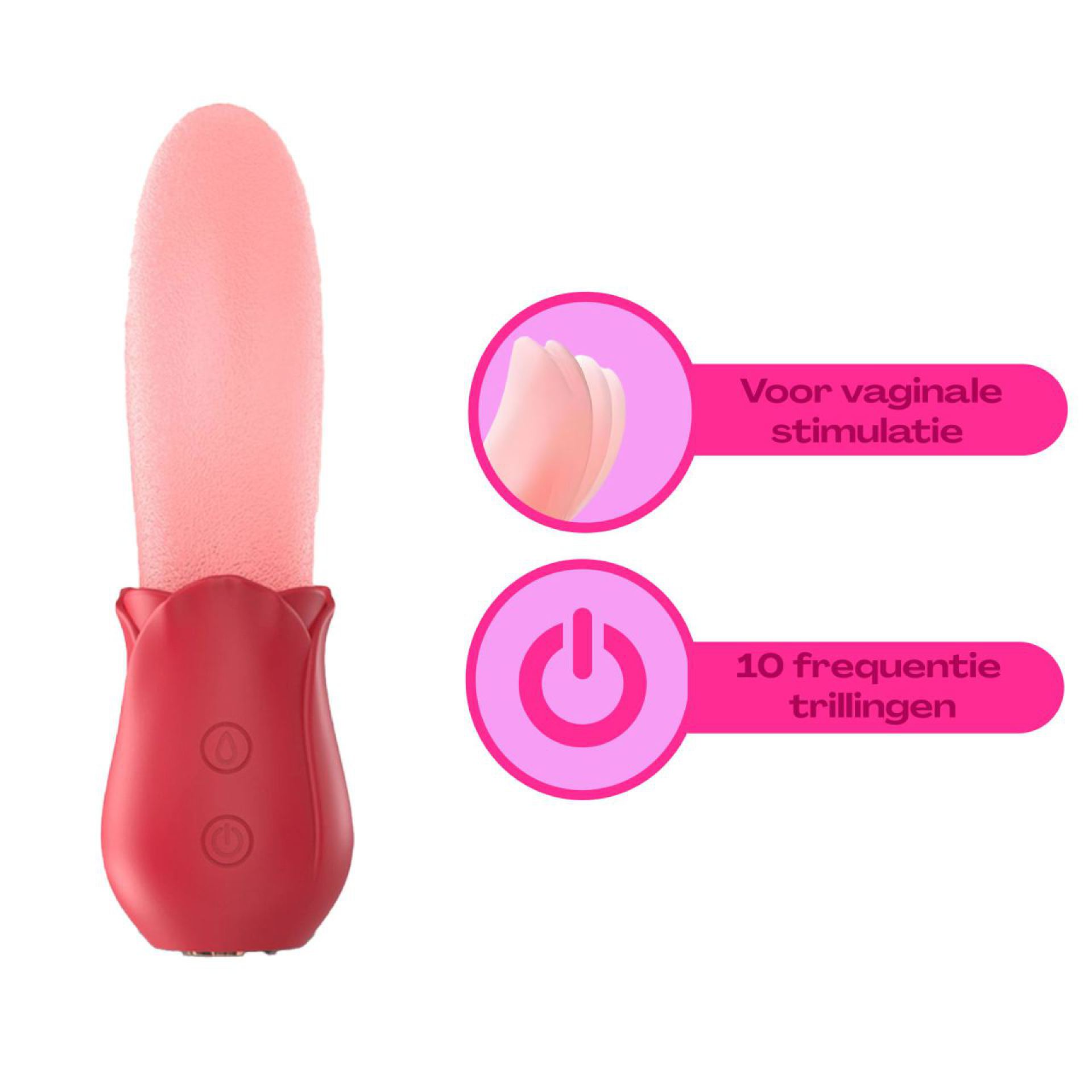 Tong vibrator rood 14cm