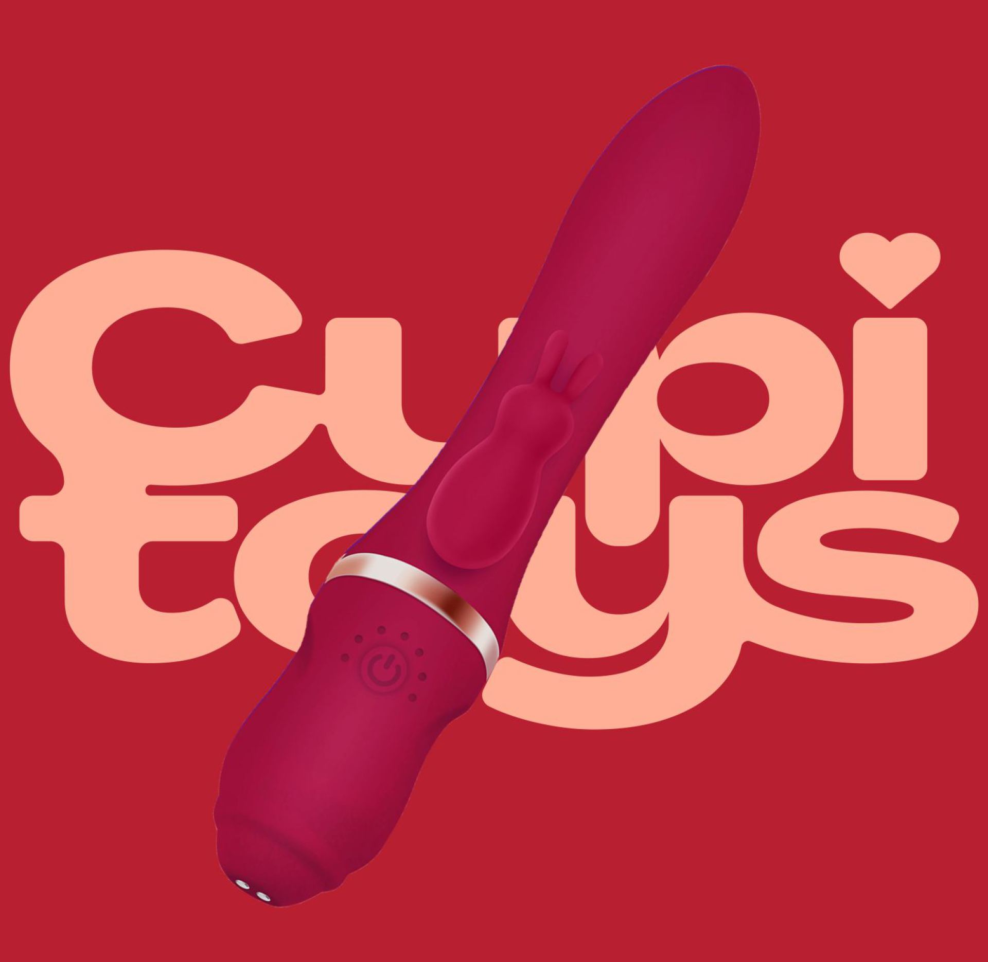 22,5cm Rood tarzan vibrator met rabbit